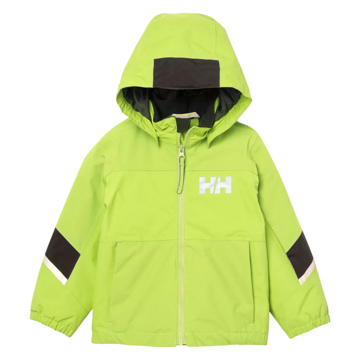 Helly Hansen Kids Rider 2.0 Insulated Winter Jacket in Luminous Green with HELLY TECH Performance, 133g PrimaLoft BLACK Eco insulation and detachable hood 