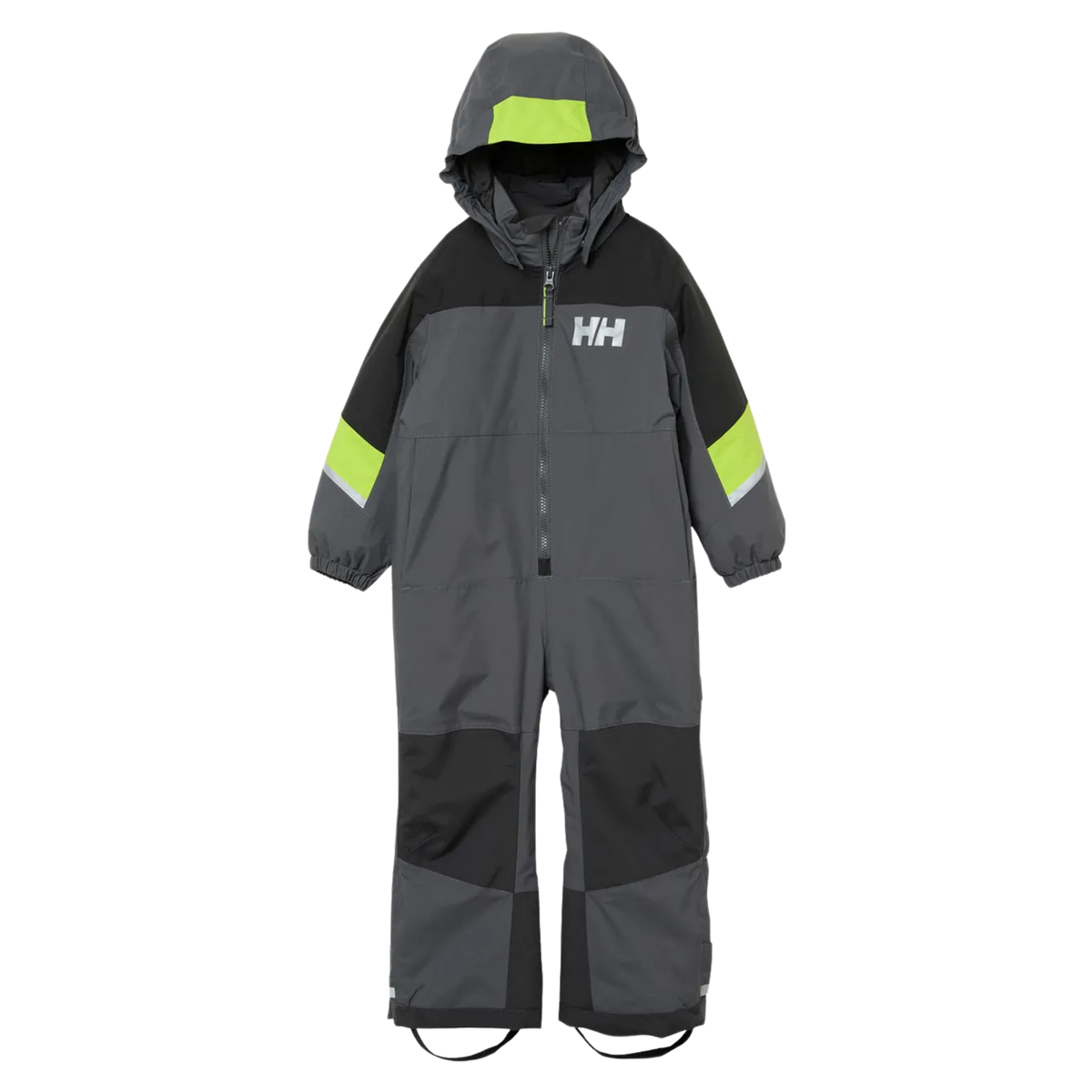 Helly Hansen Kids Rider 3.0 Snowsuit in Thunder Grey with HELLY TECH Performance, 133g PrimaLoft BLACK Eco insulation and reinforced knees and seat