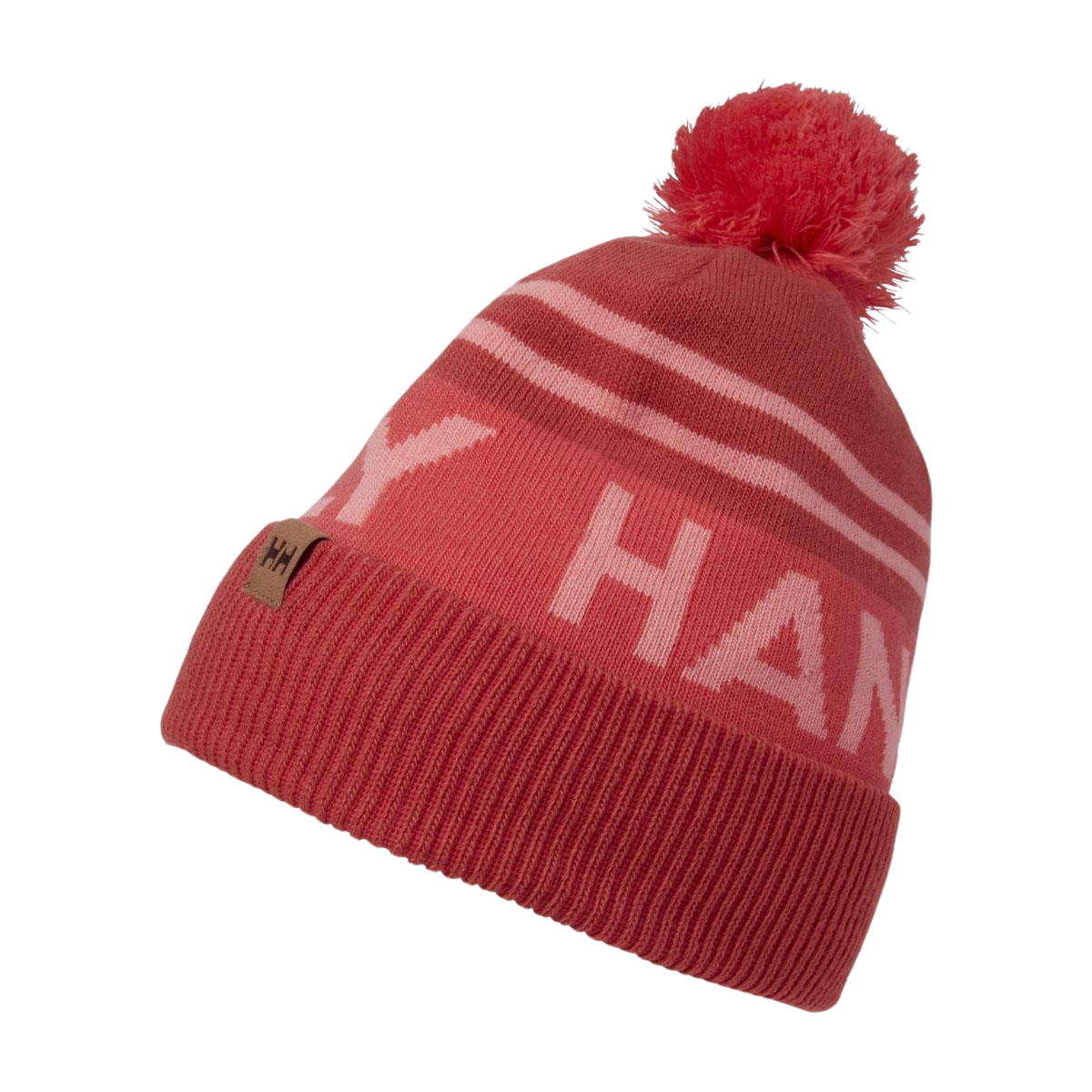 Helly Hansen Kids Ridgeline Beanie in Poppy Red with super-soft cozy fabric, ribbed cuff and knitted Helly Hansen logo