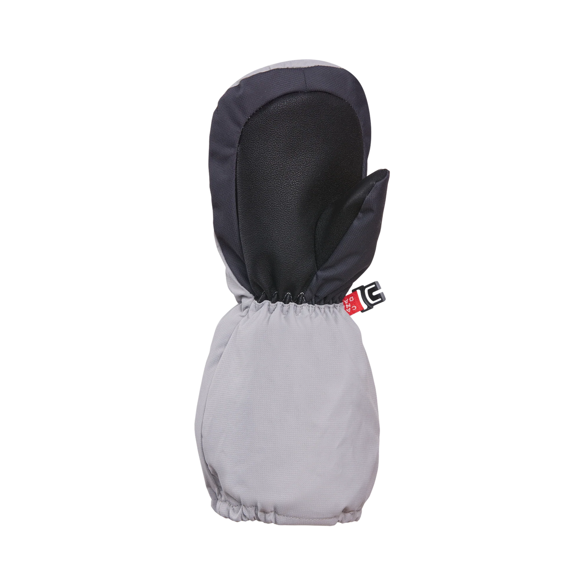 Palm view of Kombi Animal Family Children Mitt in Cory the Husky design with durable water-resistant synthetic leather for grip and everyday wear