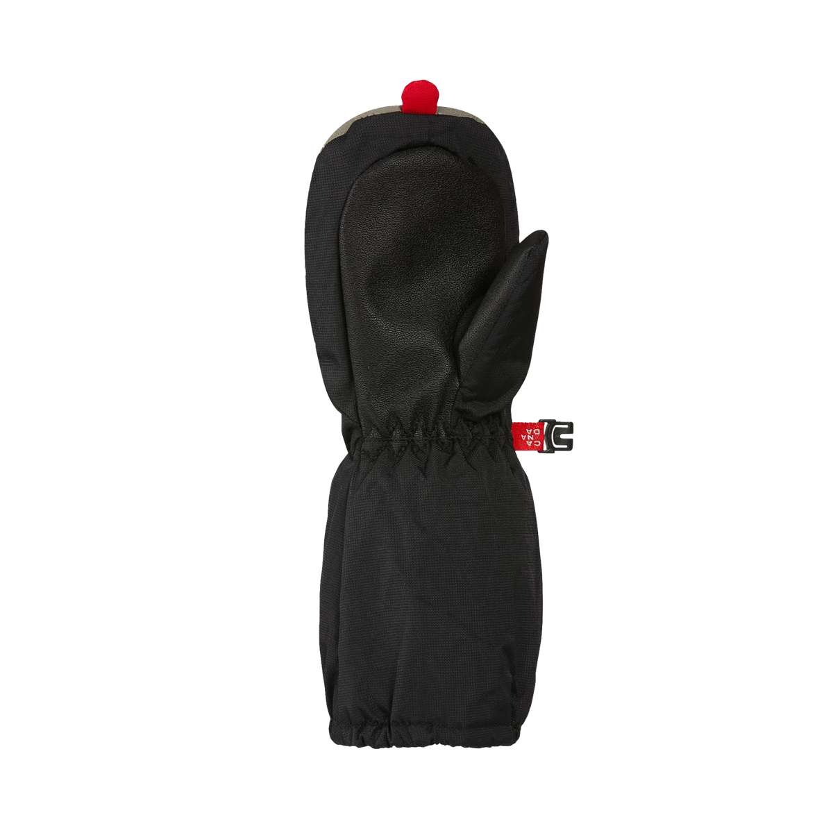 Palm view of Kombi Animal Family Children Mitt in Willy the Wolf design with durable water-resistant synthetic leather for grip and everyday wear