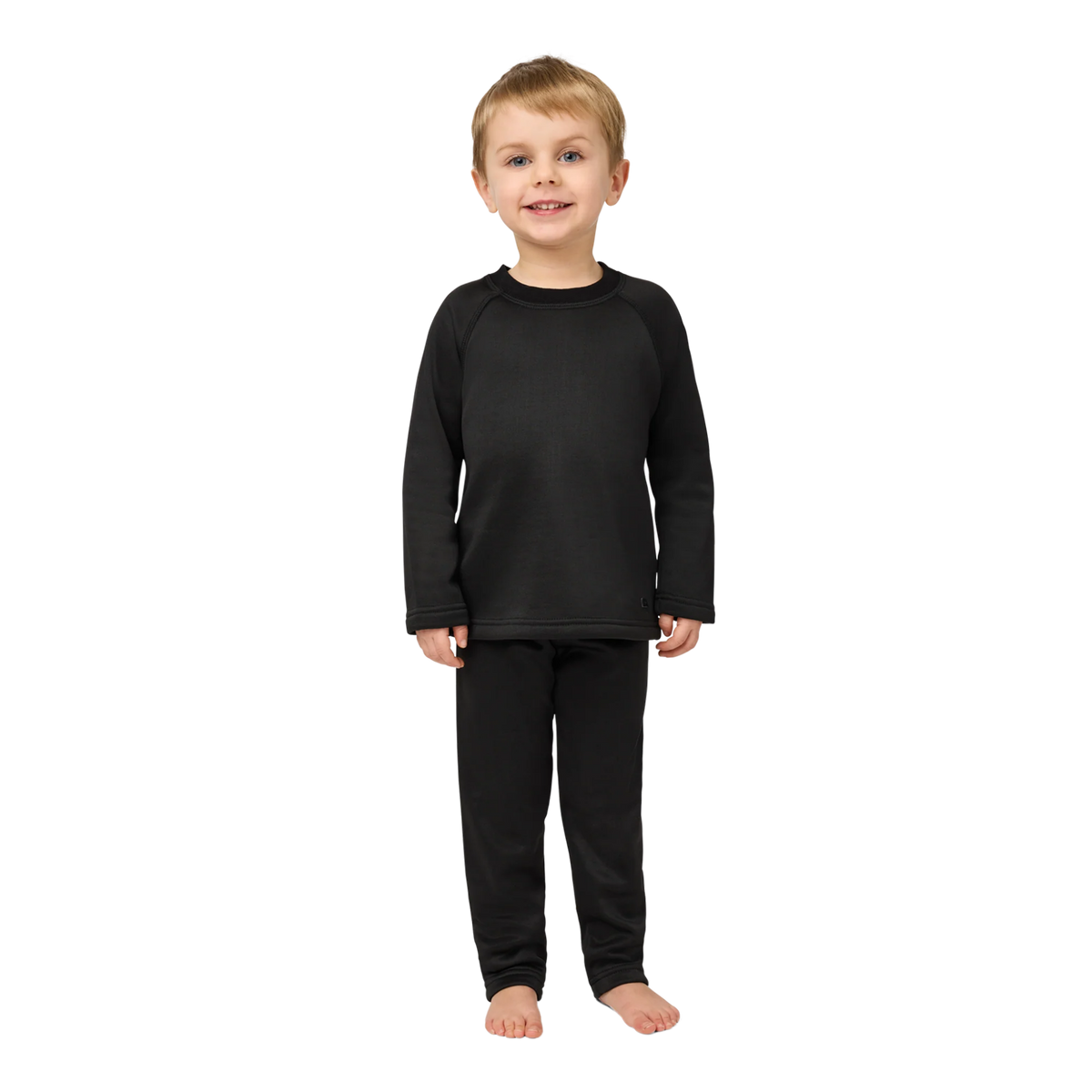 Kombi B3 Velvet Fleece Set in Black with 240 g/m² heavyweight fleece, plush velour lining and matching thermal top and pants