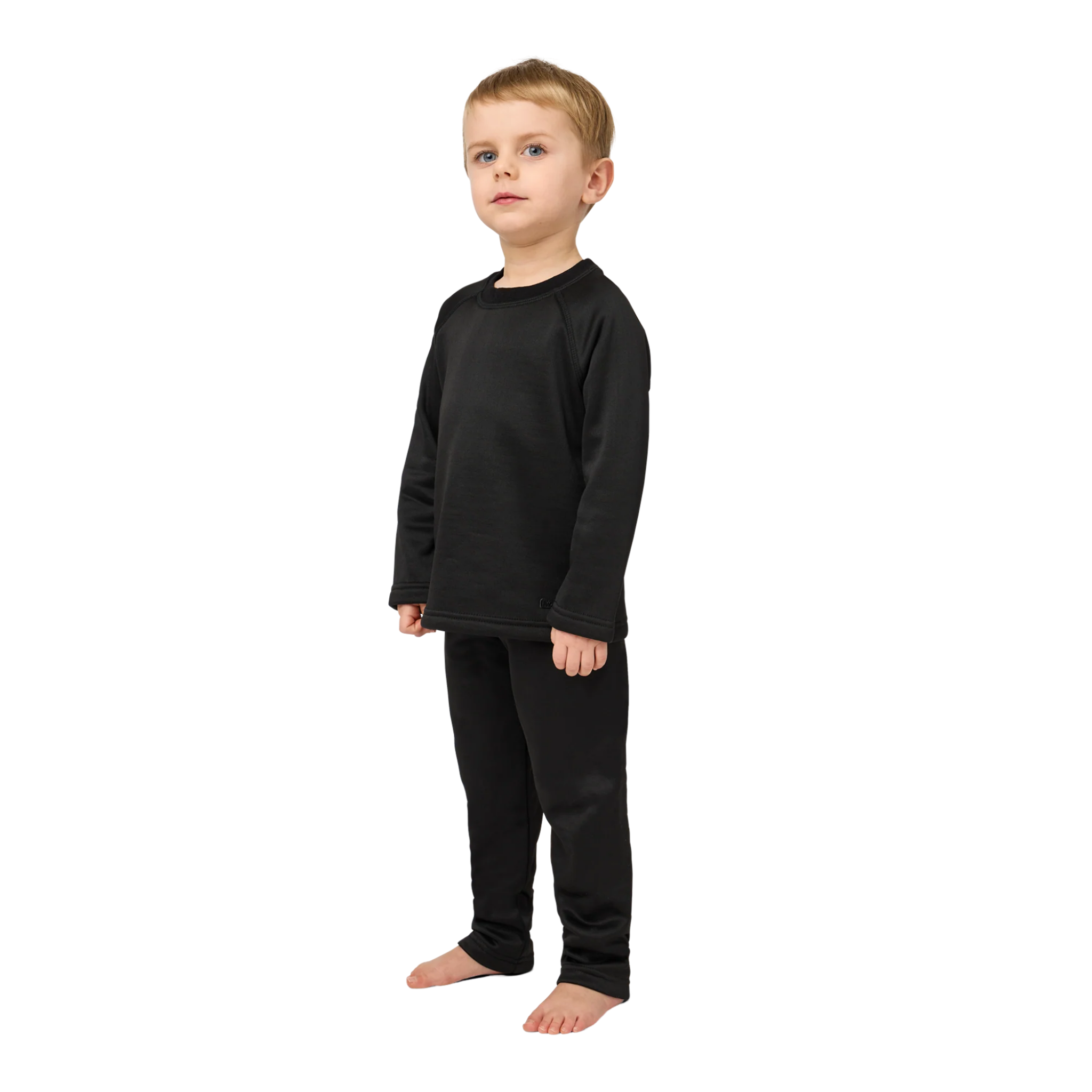 Side view of Kombi B3 Velvet Fleece Set in Black with 240 g/m² heavyweight velour-lined fleece, regular fit and flexible stretch construction