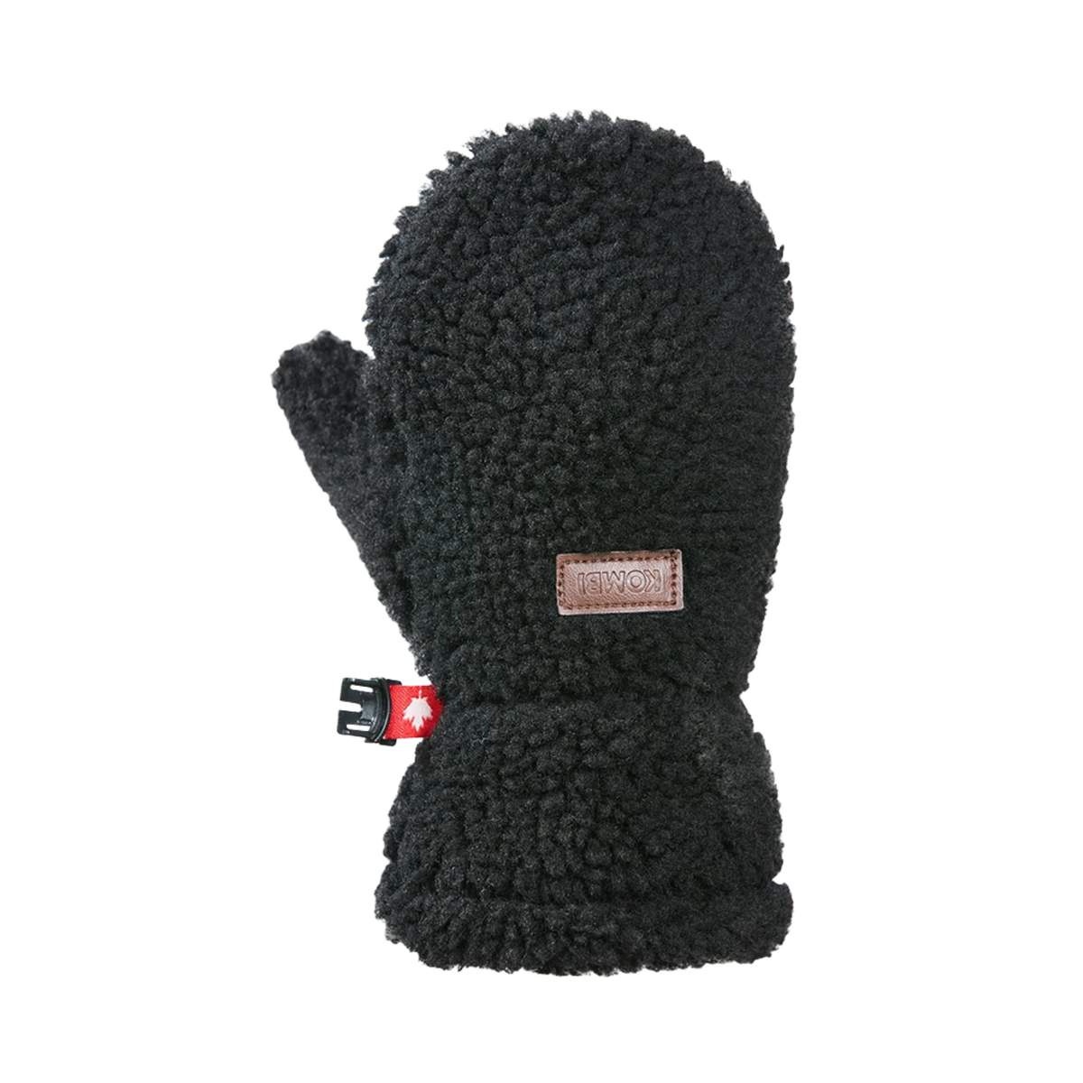 Kombi Camila Children Mitt in Black with 100% recycled faux shearling, waterproof WATERGUARD membrane and moisture-wicking ACCU-DRI lining
