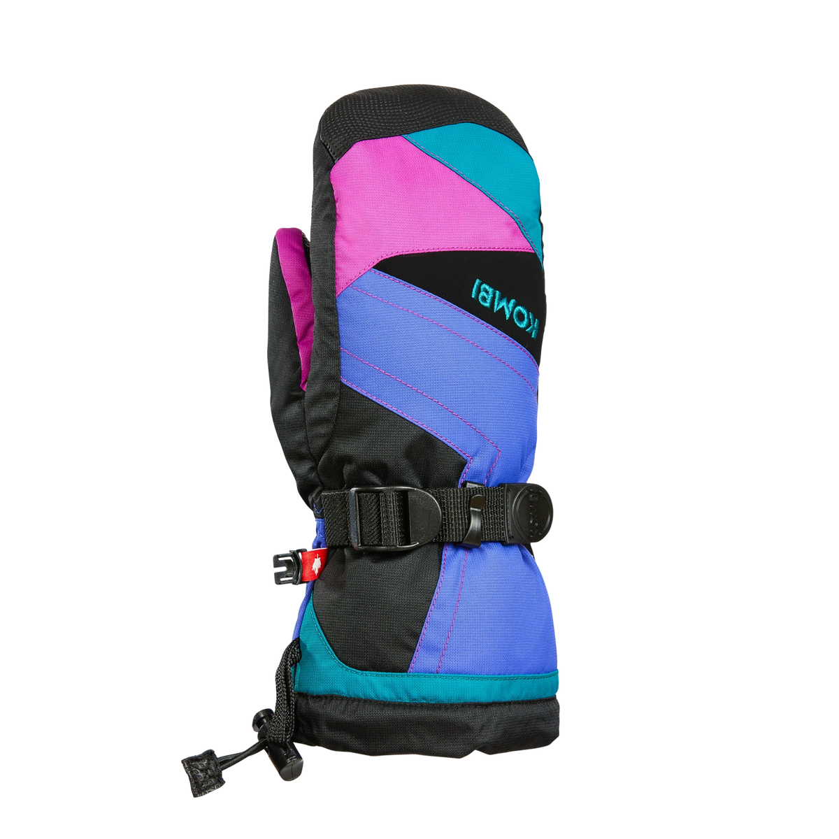 Kombi The Original Junior Mittens in Orchid Pop design with waterproof WATERGUARD membrane, ULTRALOFT insulation, heat pack pocket and adjustable cuffs