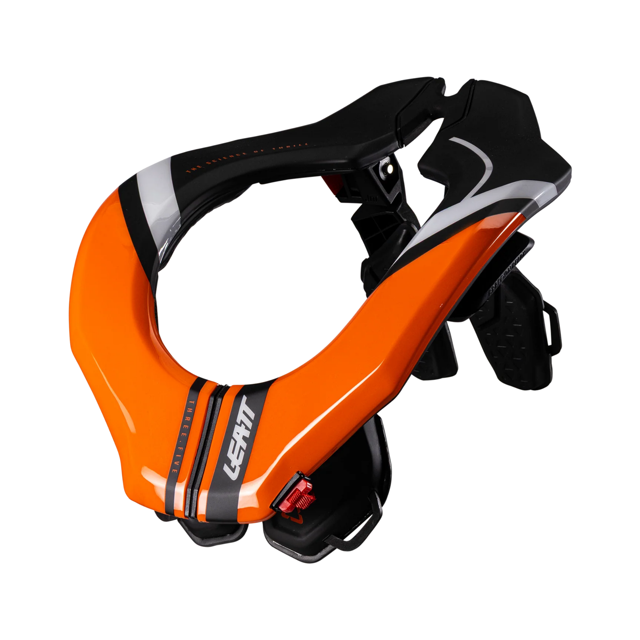 Leatt 3.5 Junior in Orange neck brace for kids riding Whistler Bike Park and downhill mountain bike trails