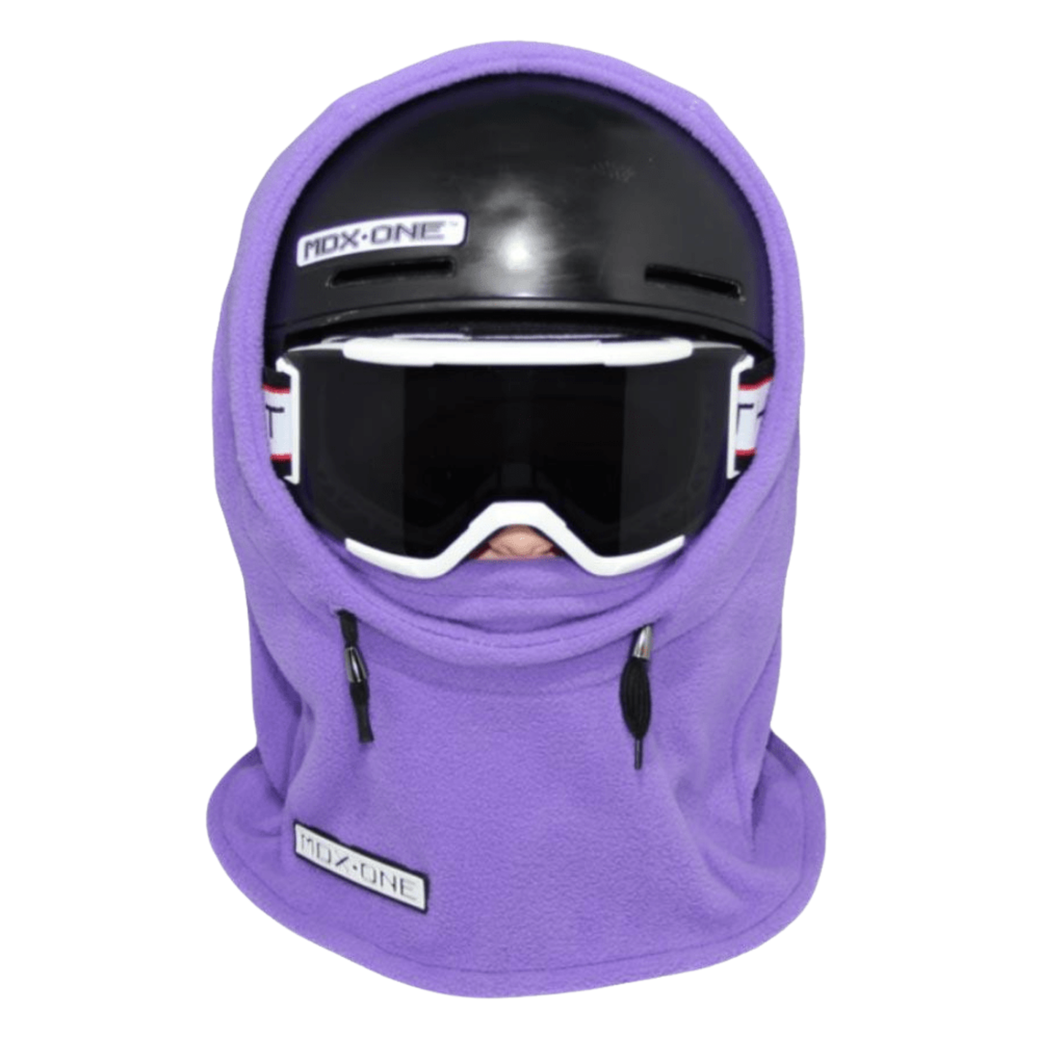 MDX One Over the Helmet Balaclava in Mauve with double-layered plush fleece, stretchy helmet-friendly fit and full head, neck and face coverage