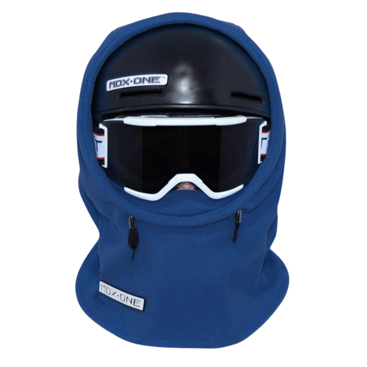 MDX One Over the Helmet Balaclava in Navy with double-layered plush fleece, stretchy helmet-friendly fit and full head, neck and face coverage