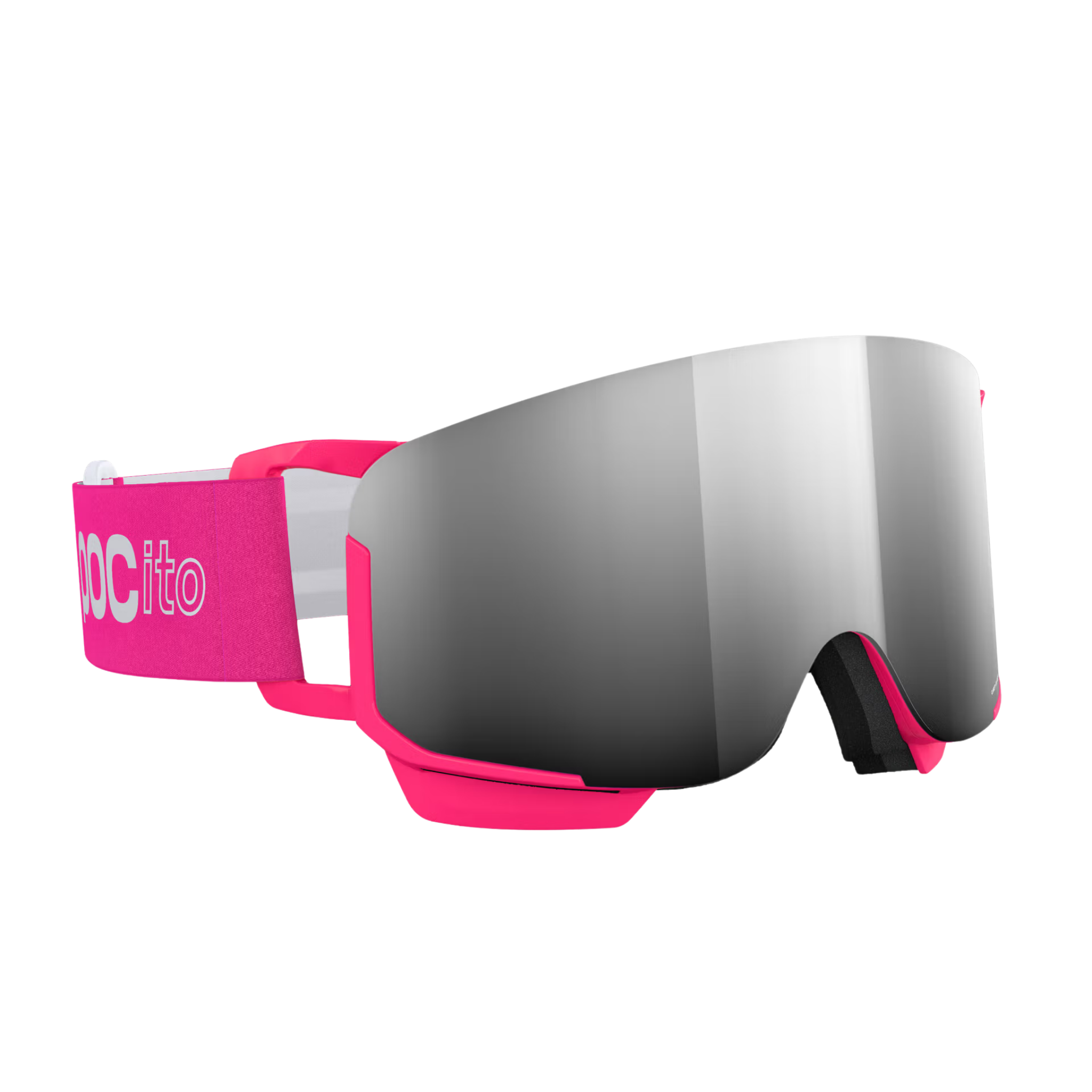 POCito Nexal Fluorescent ski goggles flexible kids-specific frame with extended cheek coverage for protection from wind and snow