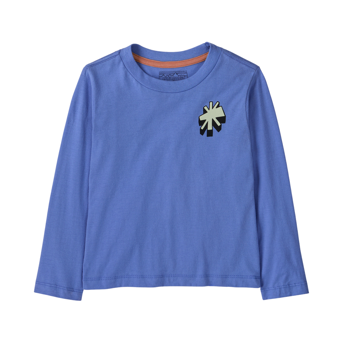Patagonia Baby Long-Sleeve Graphic T-Shirt in Wave Treelines: Diver Blue design made with ringspun 100% organic cotton, crew neckline and soft everyday construction