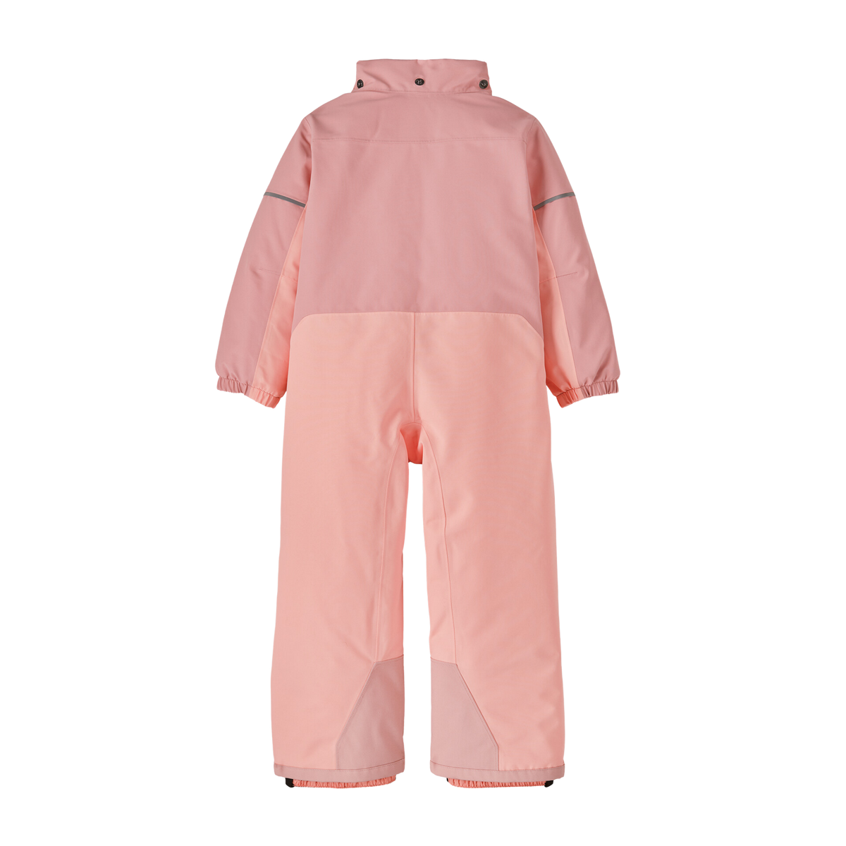 Rear view of Patagonia Baby Snow Pile One-Piece in Fuzzy Mauve with 100-g Thermogreen insulation and durable recycled polyester shell