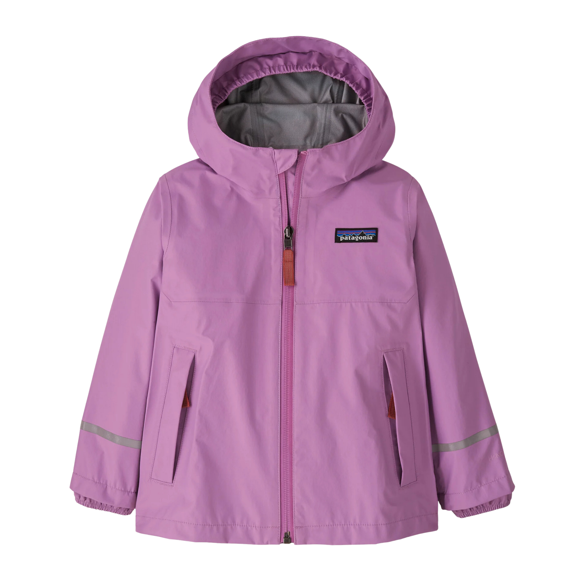 Patagonia Baby Torrentshell 3L Rain Jacket in Brisk Purple color with H2No waterproof breathable 3-layer shell and 100% recycled face fabric