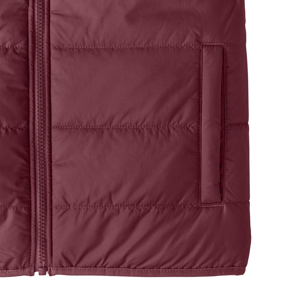 Patagonia Kids Reversible Ready Freddy Vest in Berry Fig with drop-in hand pocket and accessible storage on both reversible sides