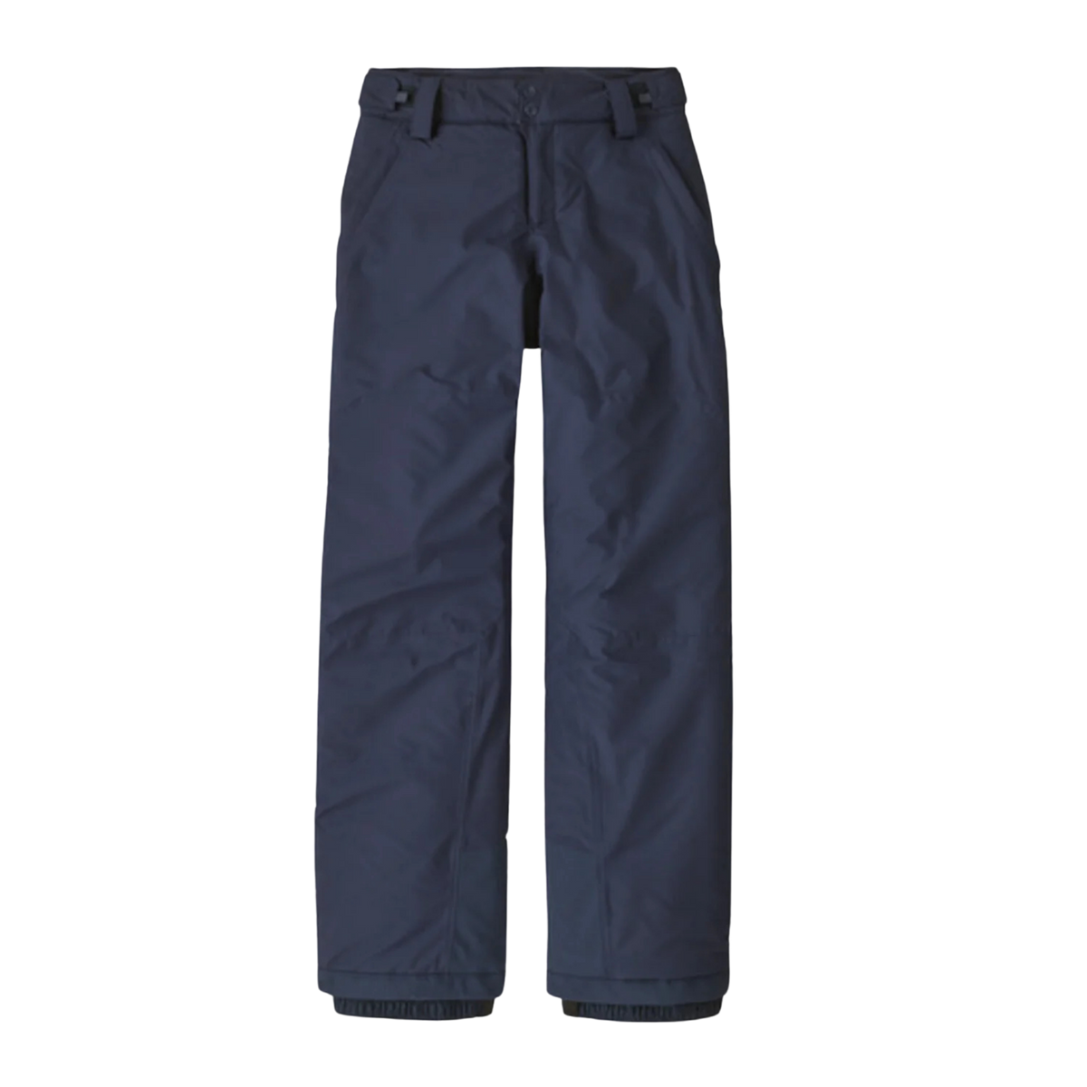 Patagonia Kids Powder Town Pants in New Navy (NeNa) with H2No waterproof shell, 150-g Thermogreen insulation, Grow-Fit legs and internal snow gaiters