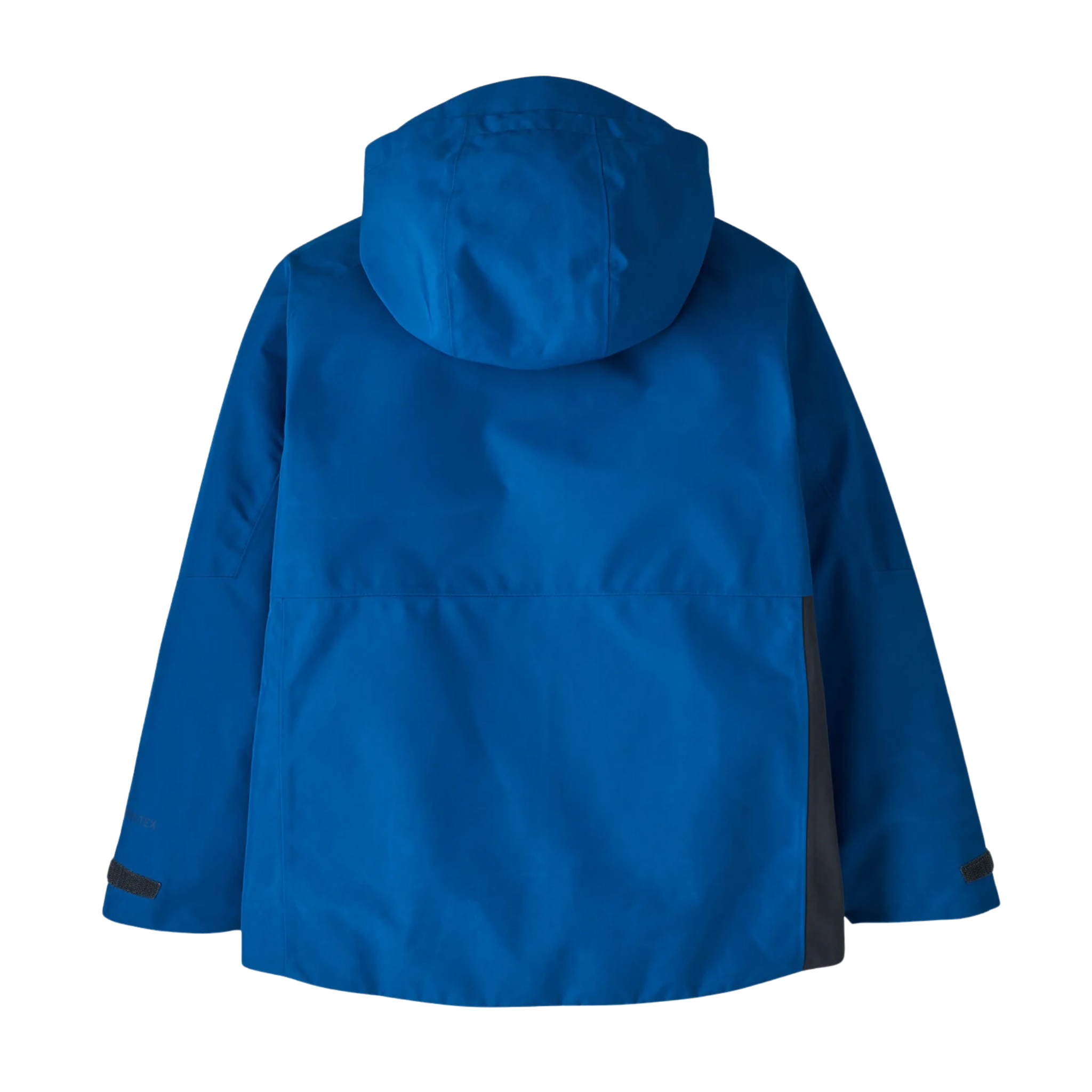 Rear view of Patagonia Kids Storm Shift GORE-TEX Shell Jacket with 2-layer recycled polyester shell and drop-tail hem