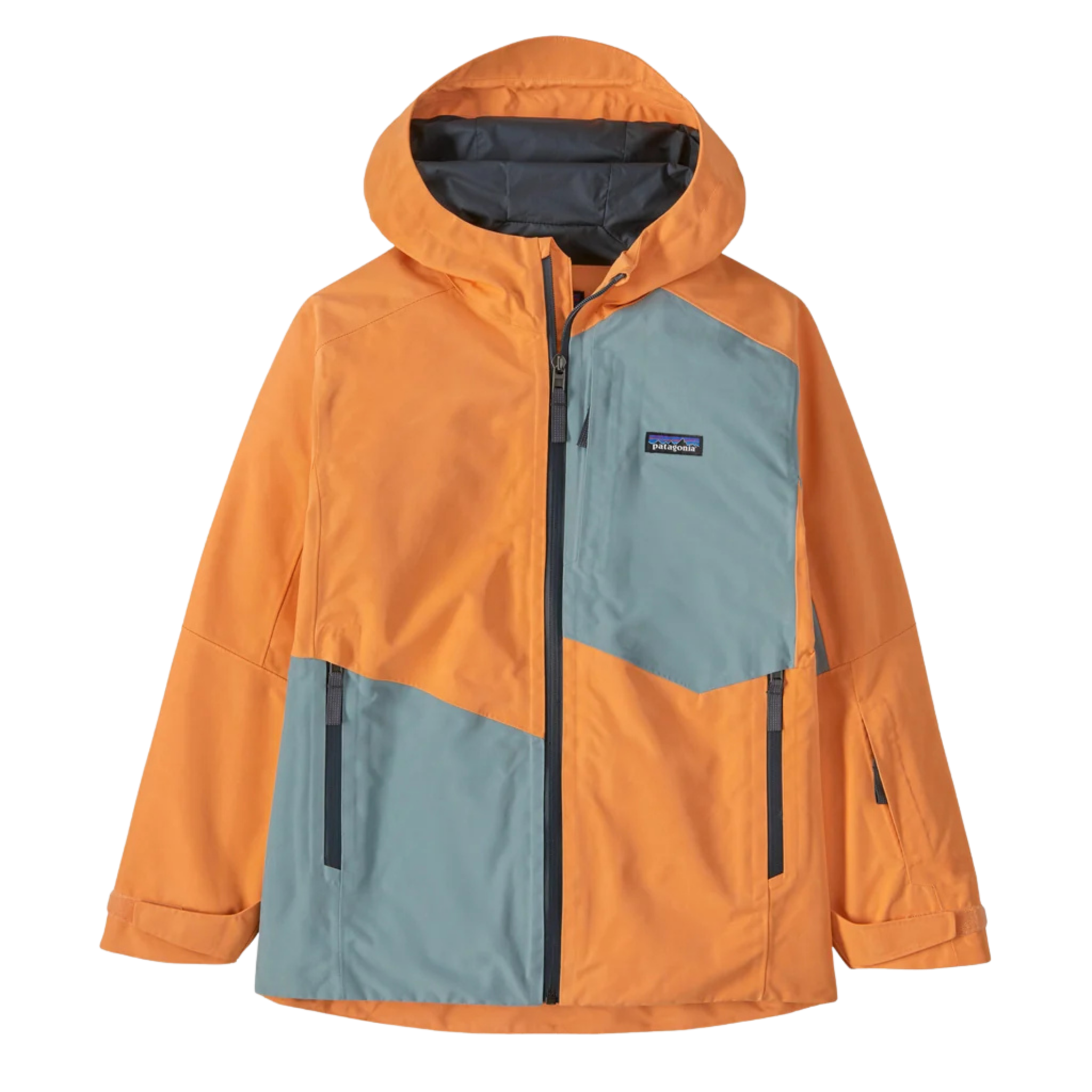 Patagonia Kids Storm Shift GORE-TEX Shell Jacket in Vivid Apricot with waterproof 2-layer ePE fabric, recycled polyester and RECCO reflector