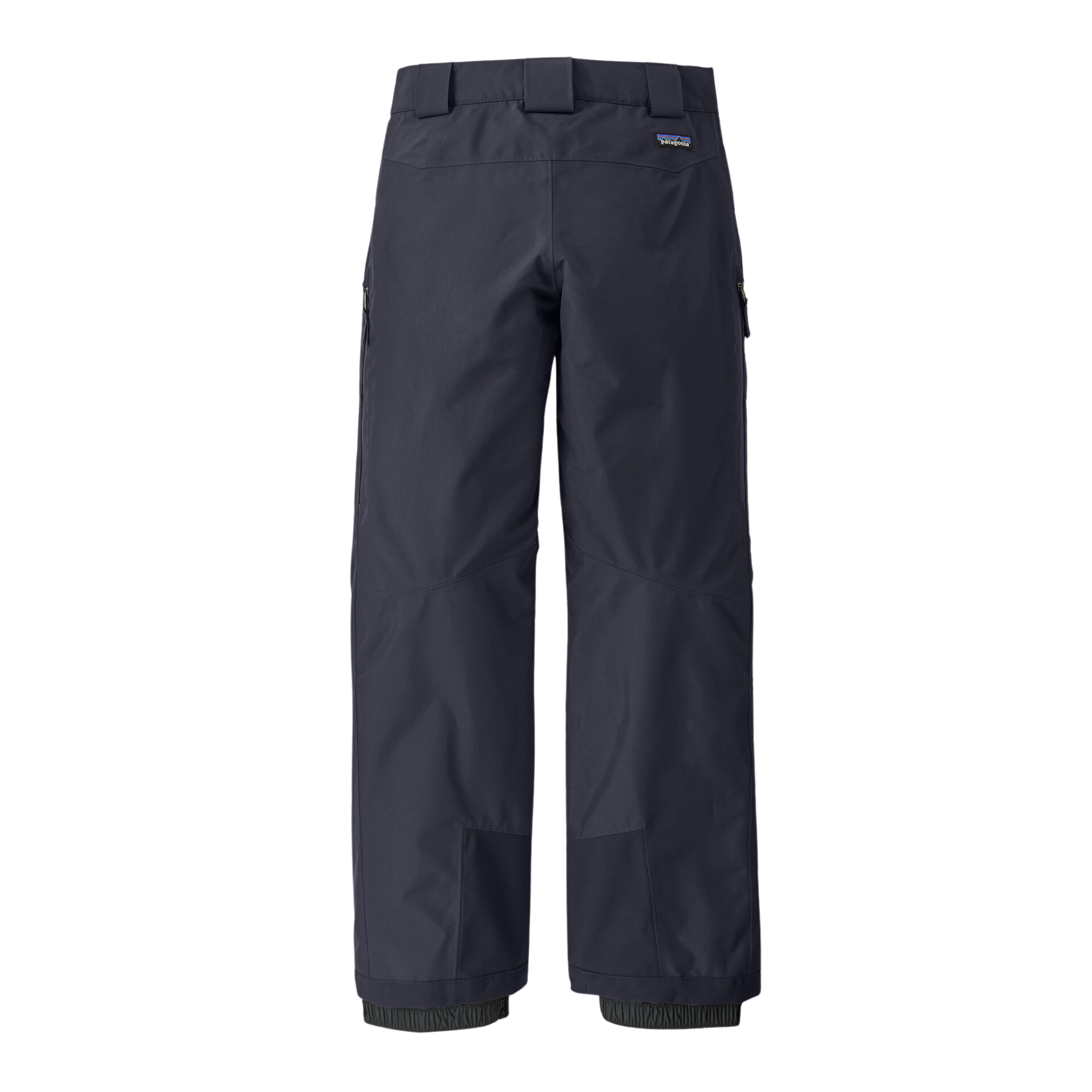 Rear view of Patagonia Kids Storm Shift Pants in Sunken Blue with fully seam-sealed GORE-TEX ePE construction and durable scuff protection
