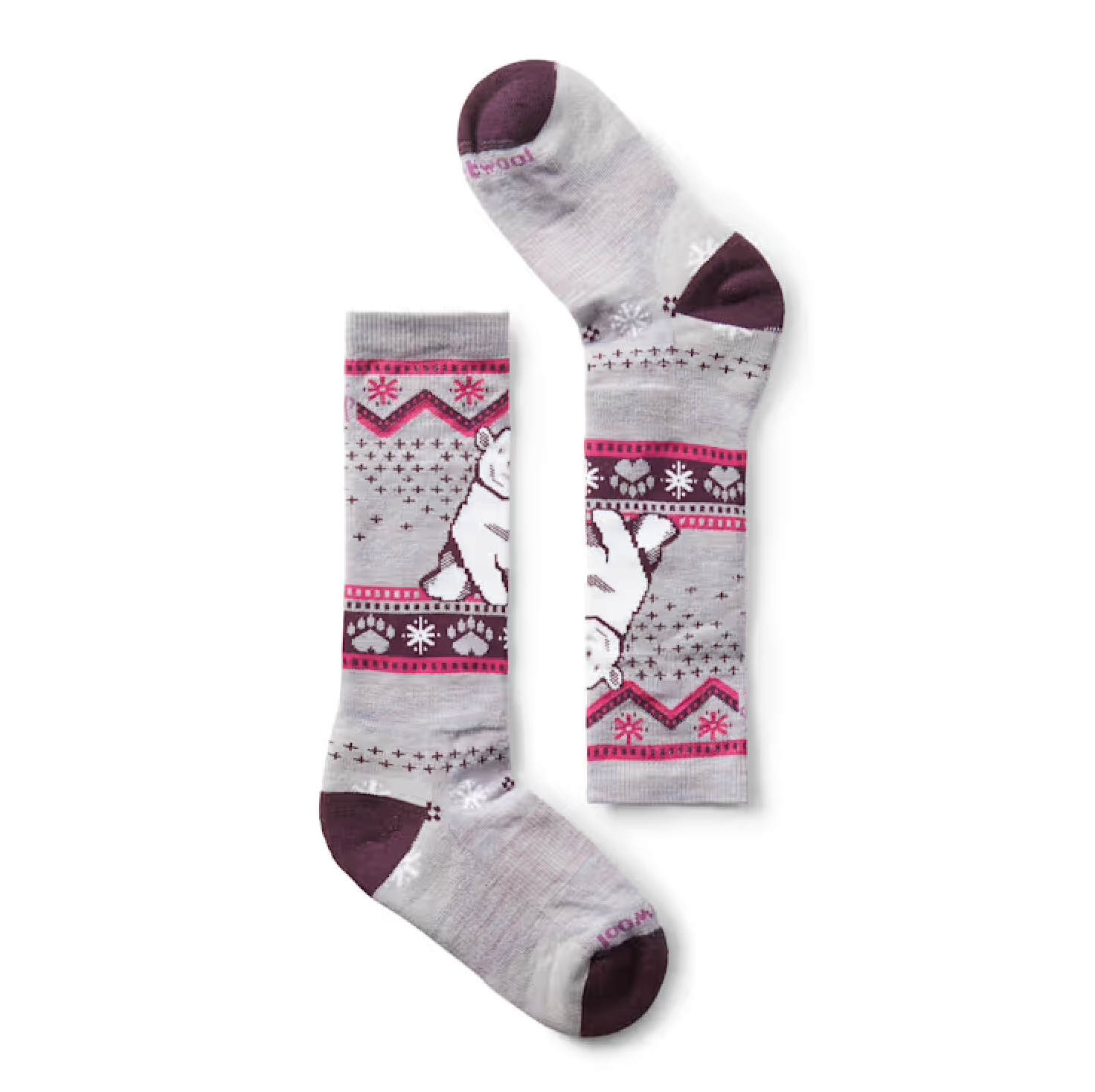 Smartwool Kids' Wintersport Full Cushion Polar Bear Pattern Over the Calf Socks