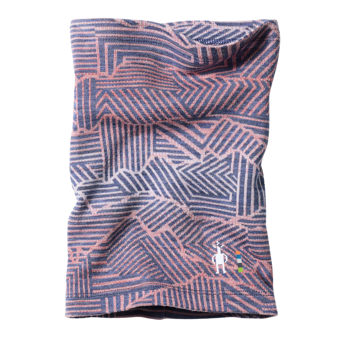 Smartwool Thermal Merino Neck Gaiter  in Nightfall Linear Peaks for kids, made from 100% Merino wool with breathable temperature-regulating warmth