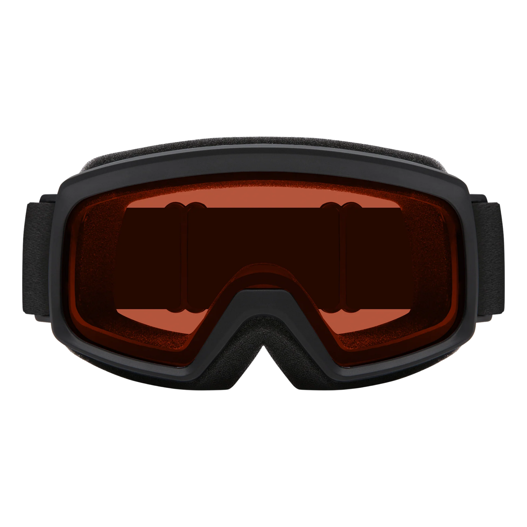 Close-up of the Carbonic-X lens on the Smith Rascal Junior snow goggles in Black