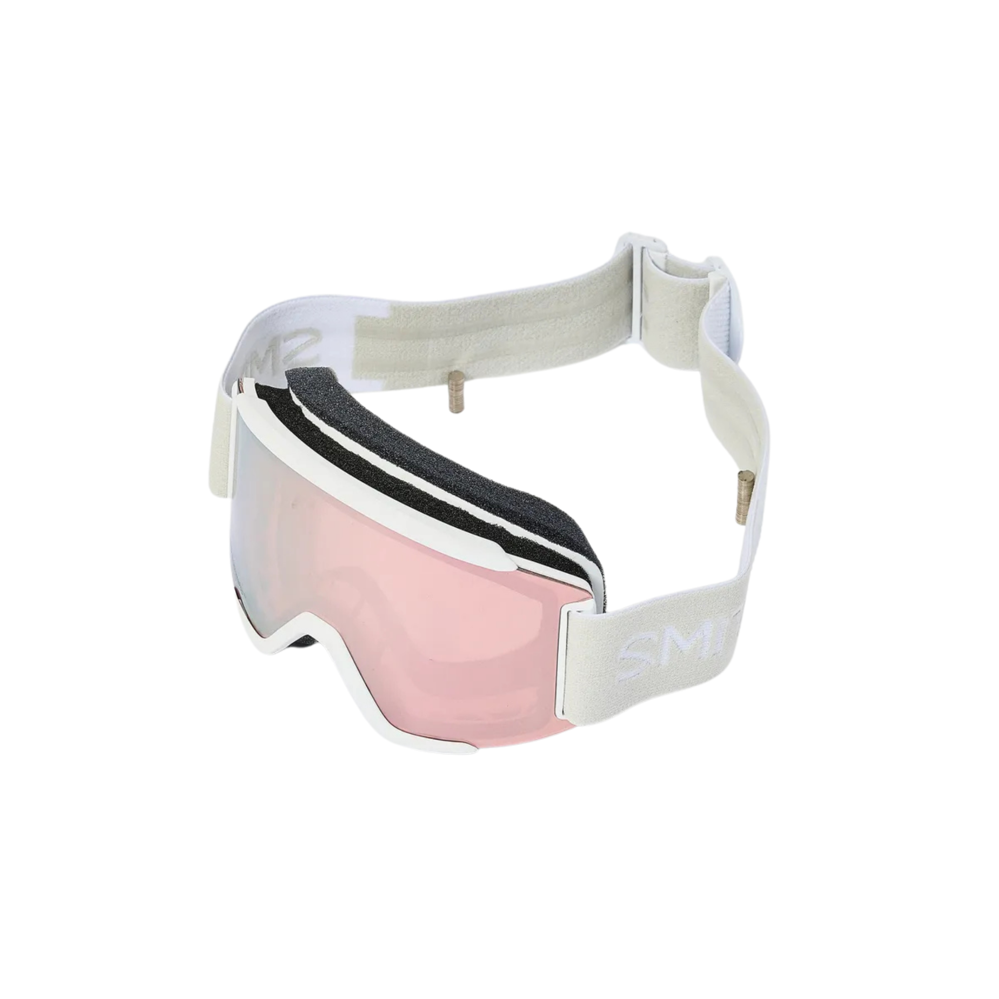 Close-up of the Smith MAG magnetic lens change system on the Squad MAG Low Bridge Fit goggles
