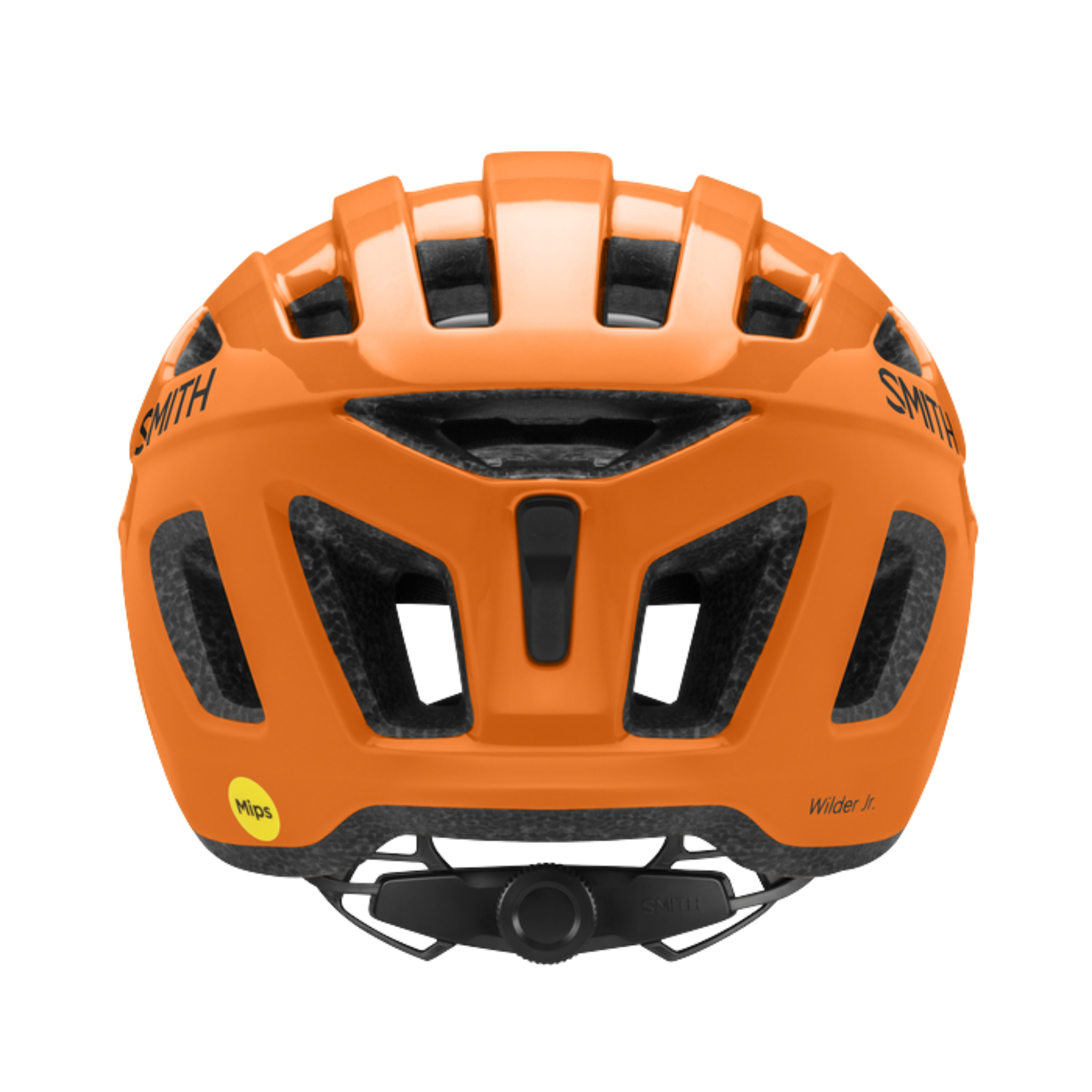 Rear view of Smith Wilder Jr MIPS mountain bike helmet in Mandarin with VaporFit fit system