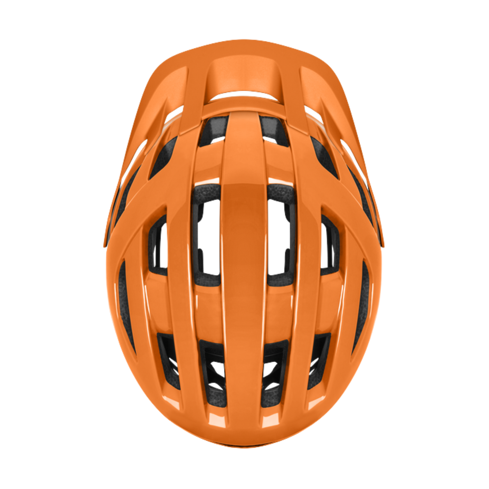 Top view of Smith Wilder Jr MIPS mountain bike helmet in Mandarin, showing ventilation ports