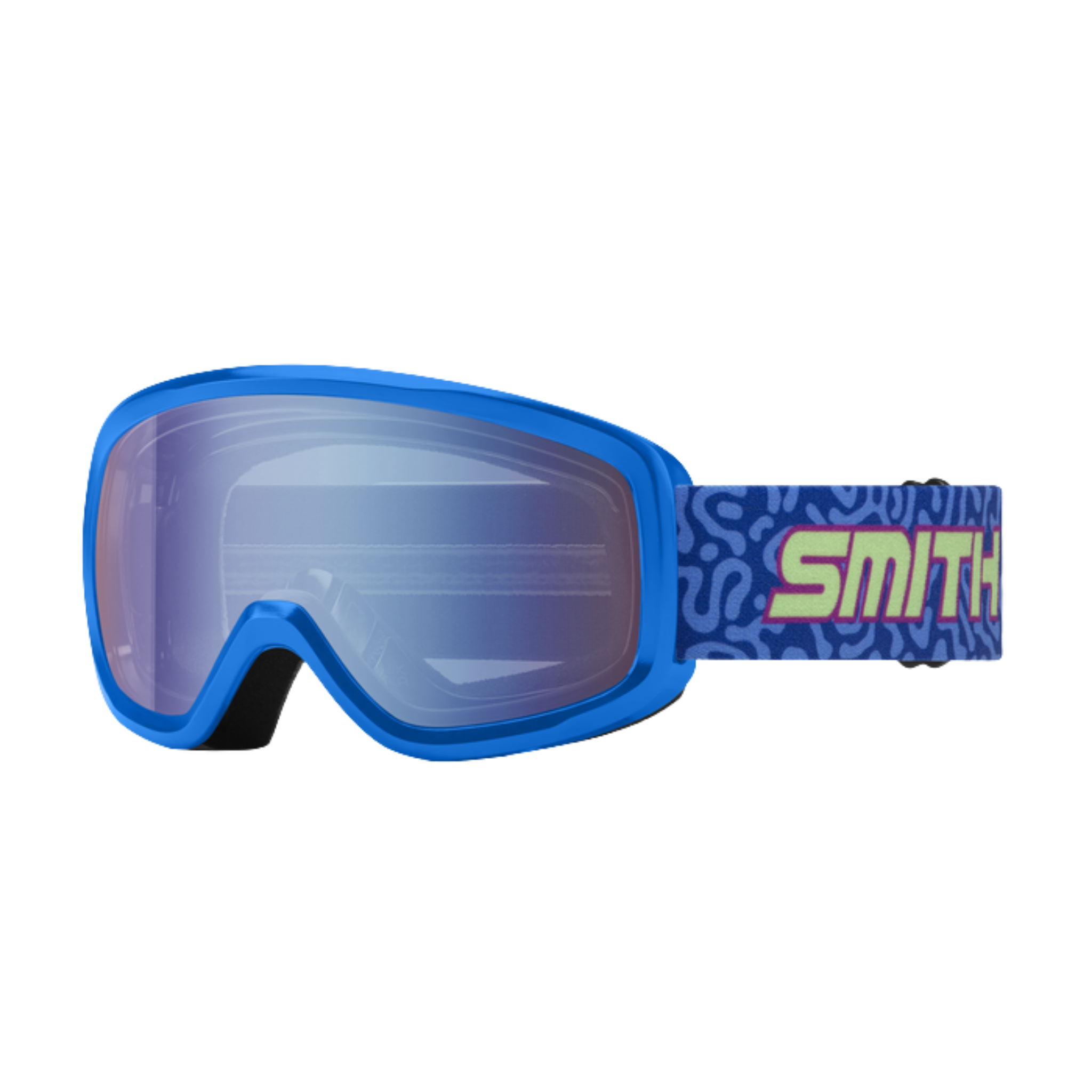 Smith Snowday Sensor Mirror snow goggles in Cobalt Archive/Blue for kids skiing and snowboarding in Whistler