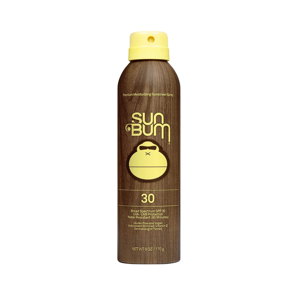 Sun Bum SPF 30 Sunscreen Spray with broad spectrum UVA UVB protection, water-resistant formula and Vitamin E