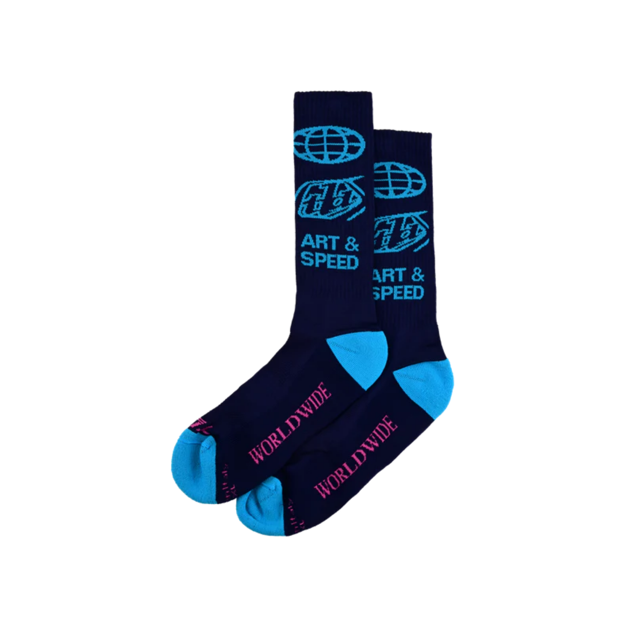 Troy Lee Designs Performance in Worldwide Midnight mountain bike socks for Whistler Bike Park and trail riding