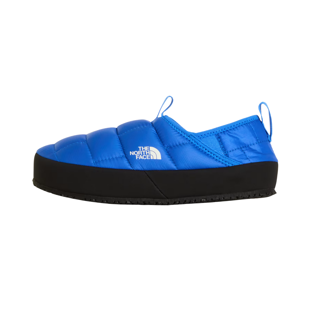 North Face Youth ThermoBall Traction Mule II in Active Blue with recycled synthetic insulation, water-repellent ripstop upper and rubber traction outsole