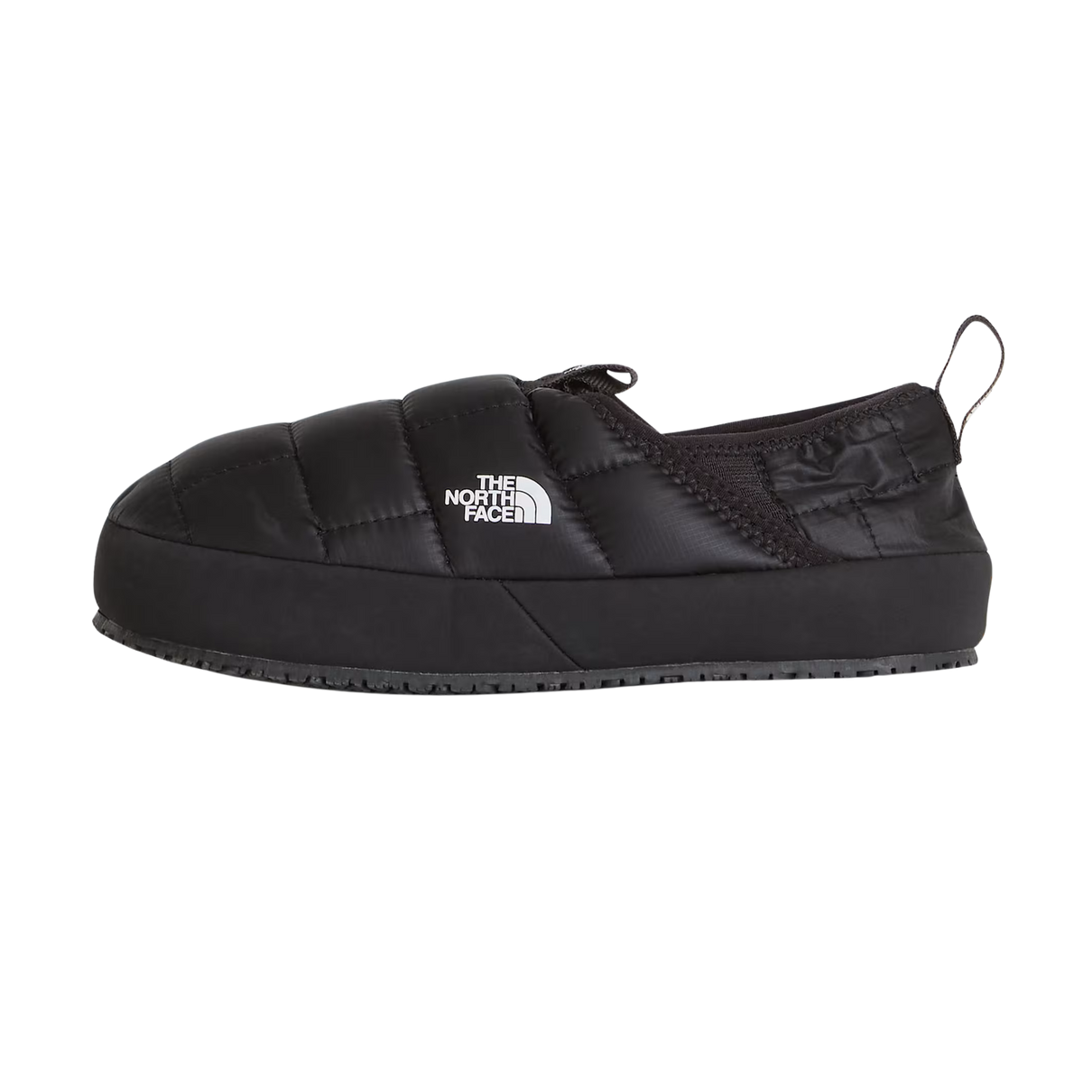 North Face Youth ThermoBall Traction Mule II in TNF Black with recycled synthetic insulation, water-repellent ripstop upper and rubber traction outsole