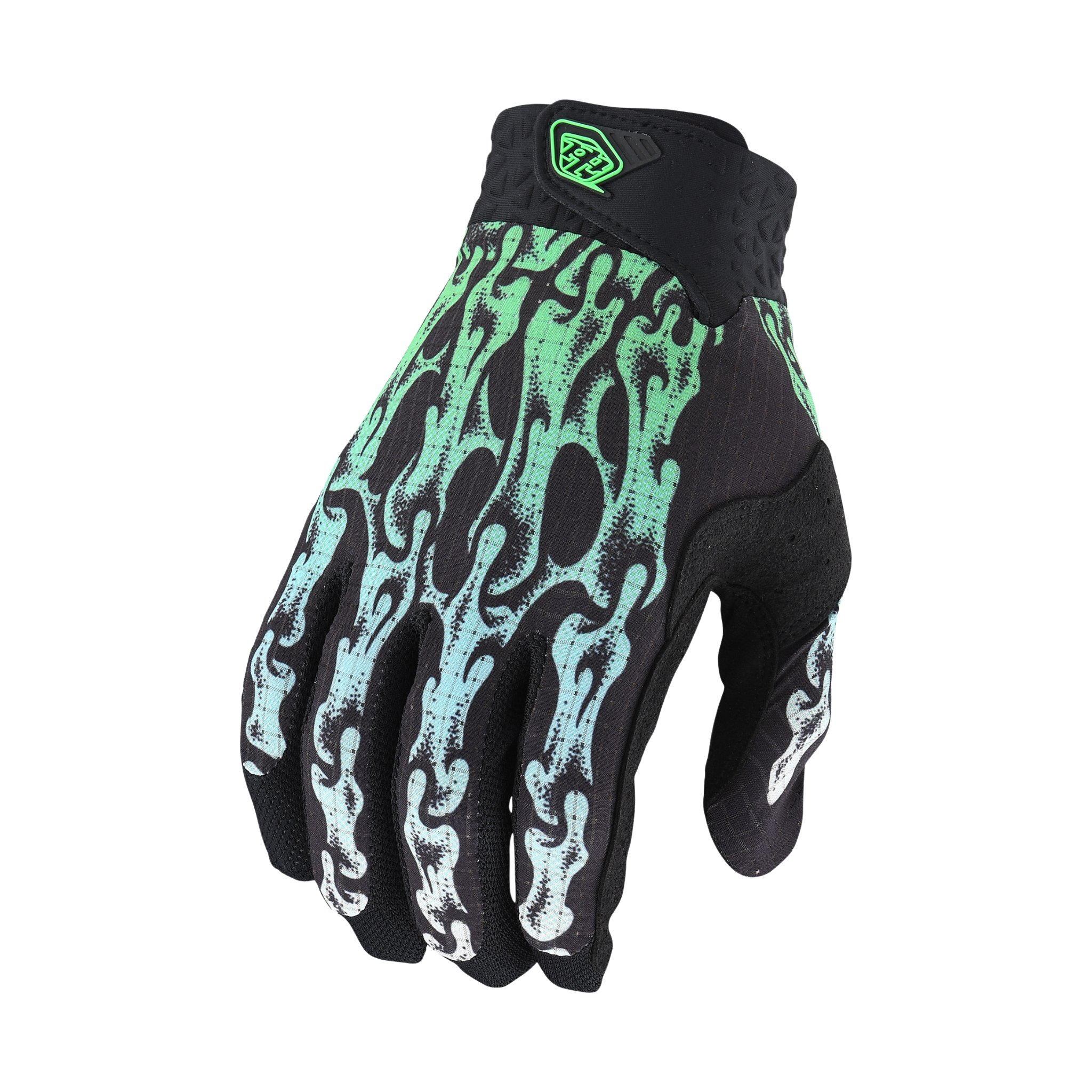 Troy Lee Designs Youth Air Gloves in Slime Hands/Flo Green for Whistler Bike Park mountain biking