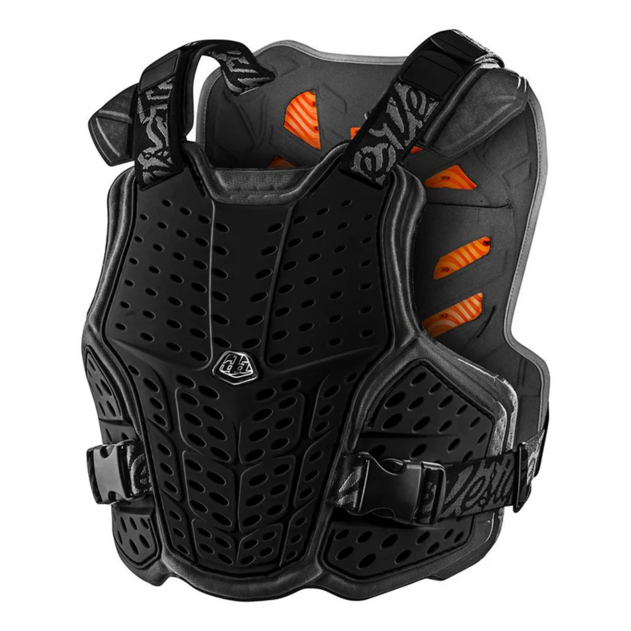 Front view of Troy Lee Designs Rockfight Chest Protector Black with EPP chest protection