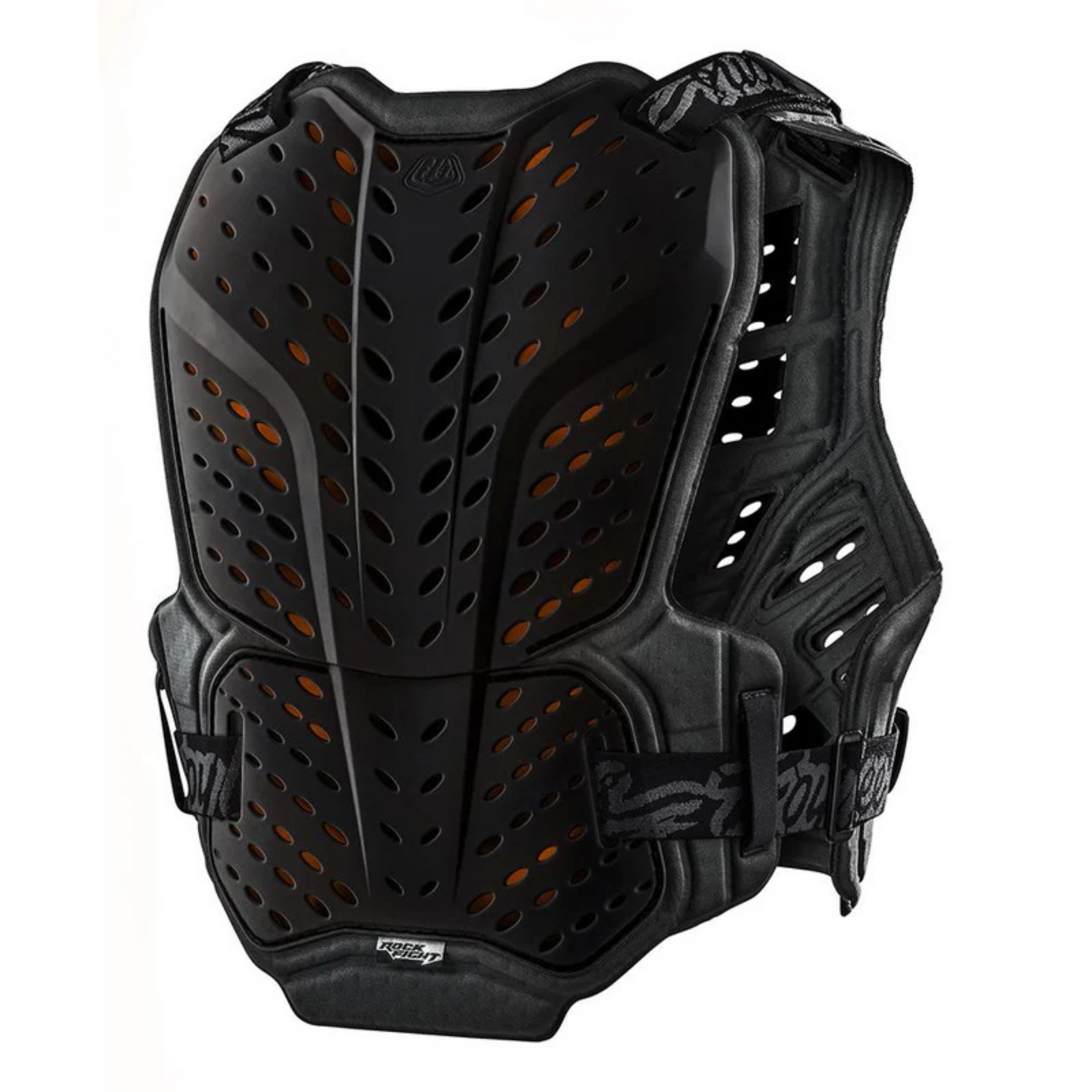 Back view of Troy Lee Designs Rockfight Chest Protector Black with removable D3O back protector