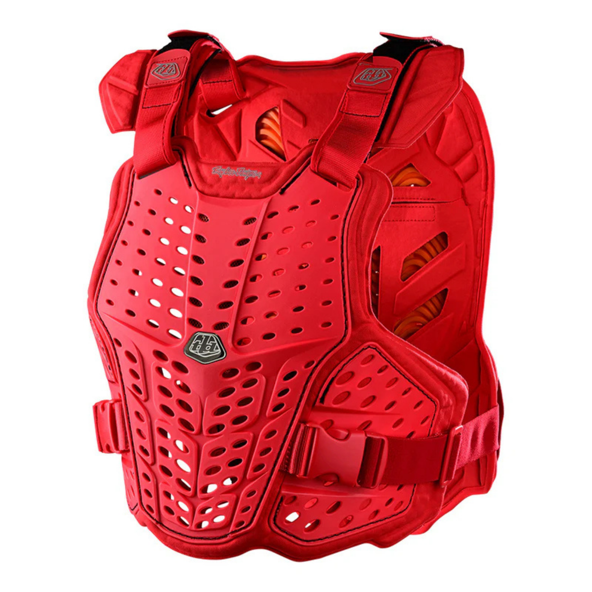 Front view of Troy Lee Designs Rockfight Chest Protector Solid Red with EPP chest protection
