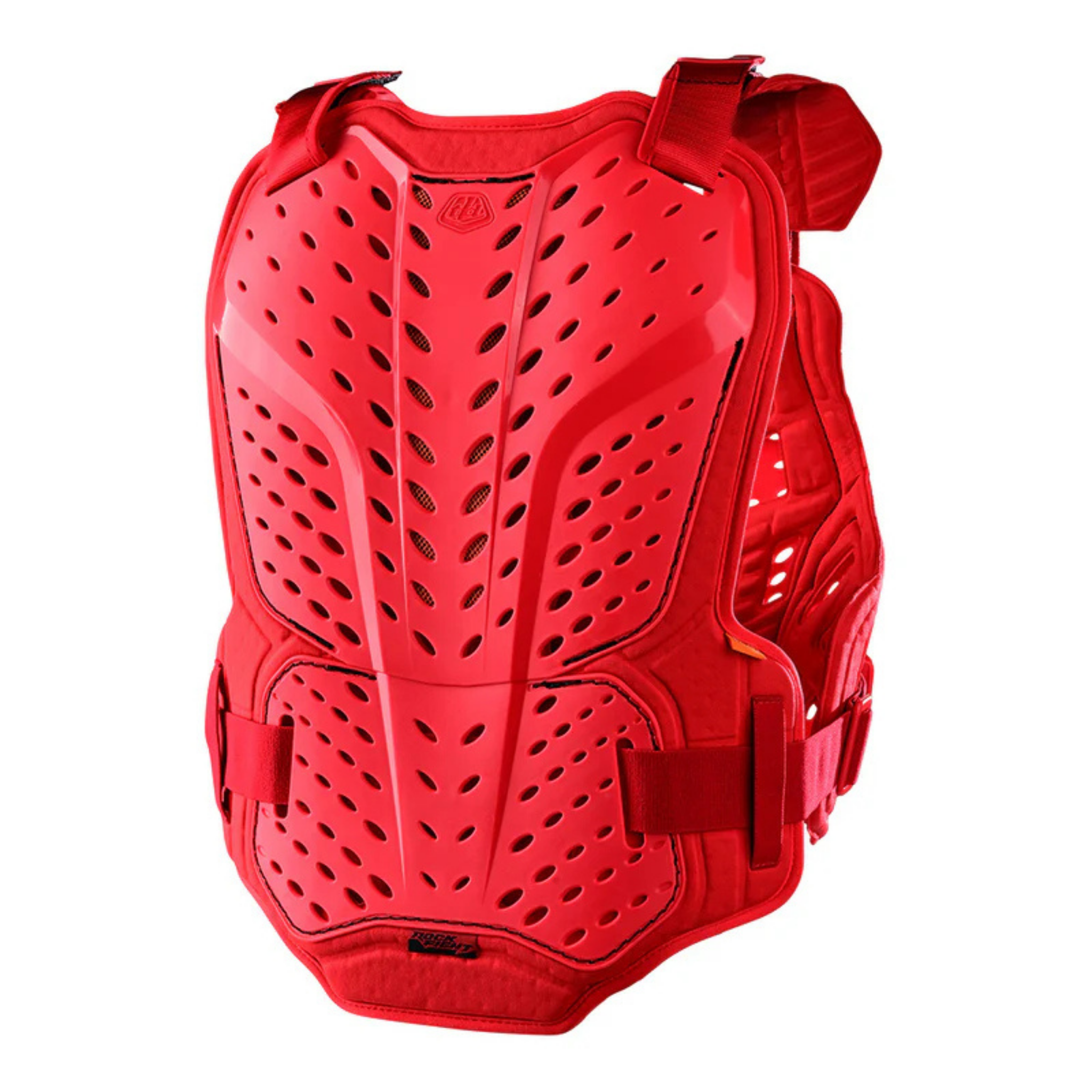 Back view of Troy Lee Designs Rockfight Chest Protector Solid Red with removable D3O back protector