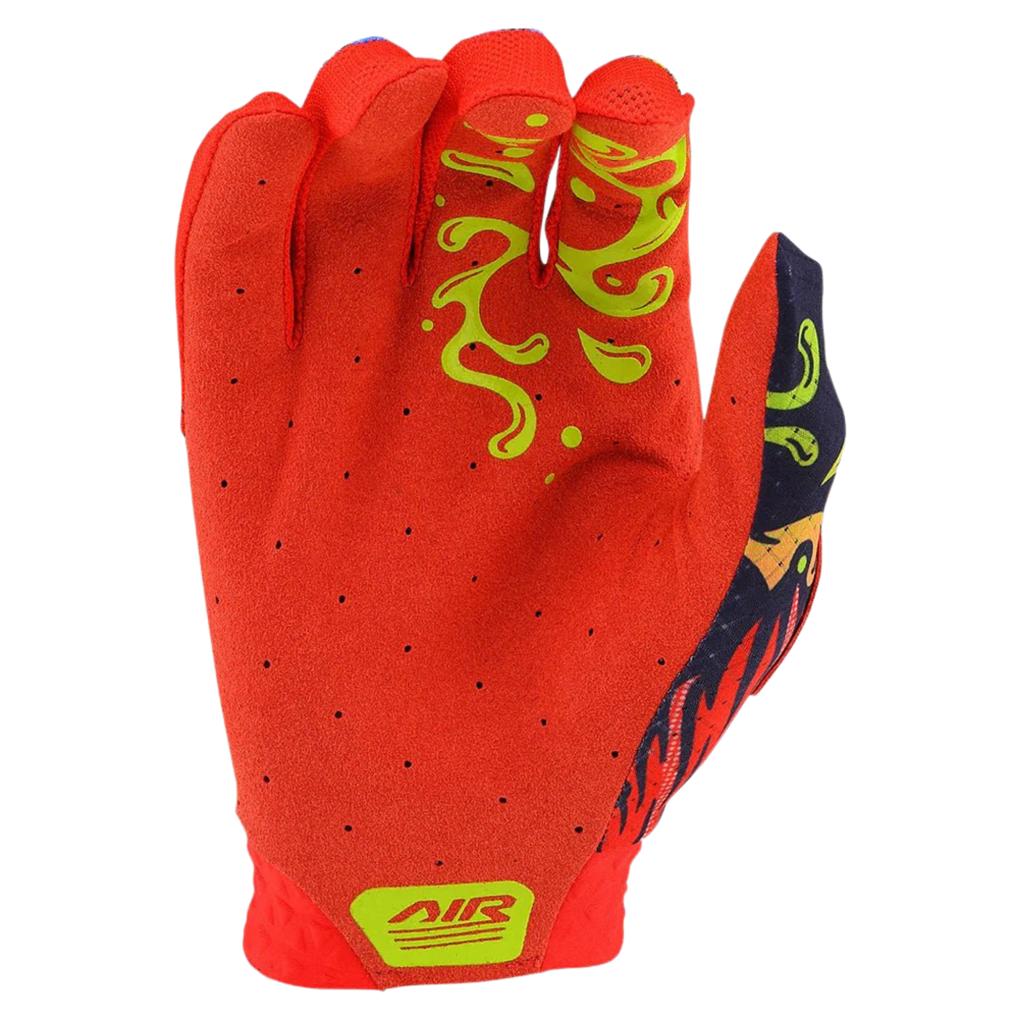 Palm view of Troy Lee Designs Youth Air Gloves Limited Edition with perforated Clarino synthetic leather in Bigfoot Red/Navy