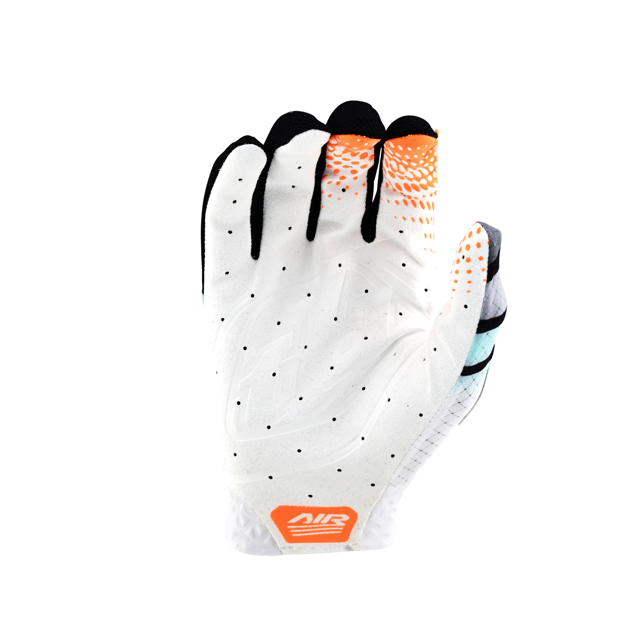 Close-up of the silicone-printed finger on the Troy Lee Designs Youth Air Gloves for brake lever grip