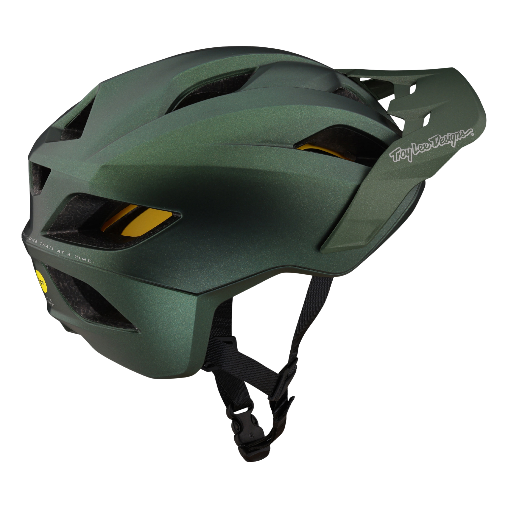 Troy Lee Designs Youth Flowline Helmet Orbit for Whistler Bike Park and kids mountain biking in Forest Green