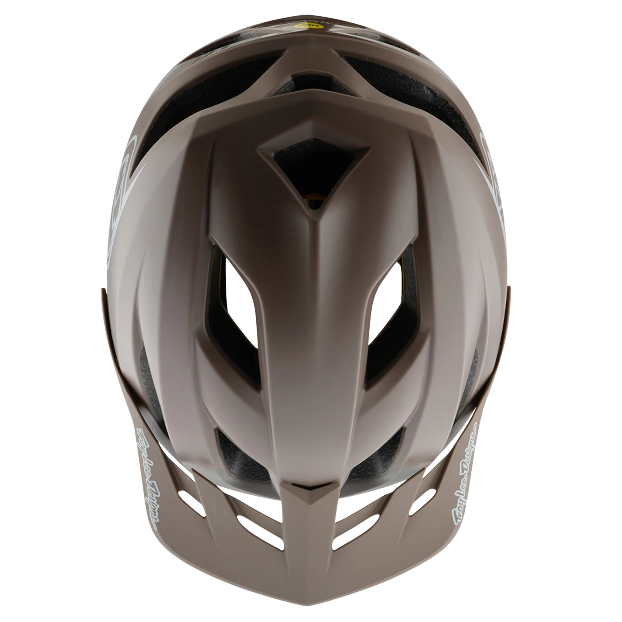 Close-up of the 14 ventilation ports on the Troy Lee Designs Youth Flowline Helmet Orbit in Caper/Chalk