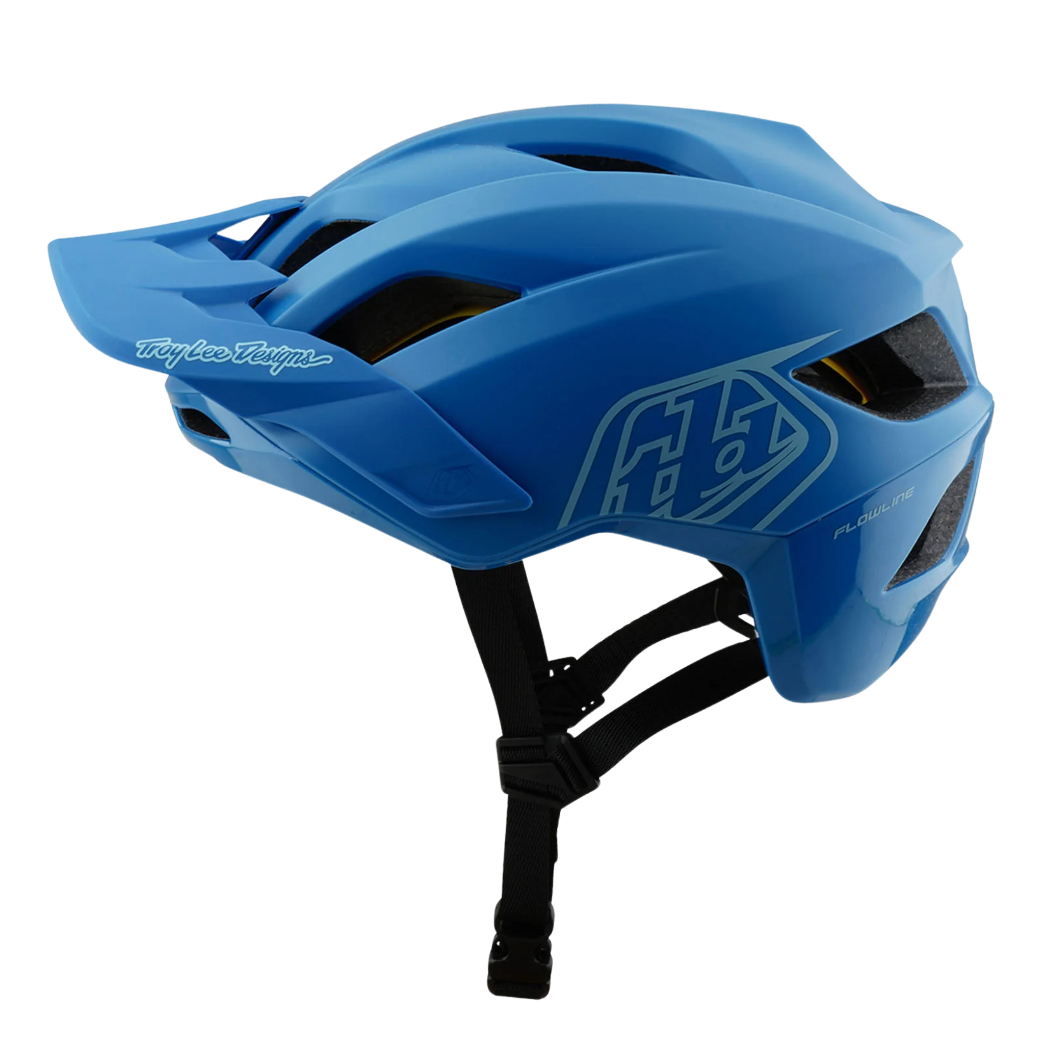 Troy Lee Designs Youth Flowline Helmet Orbit for Whistler Bike Park and kids mountain biking in Cobalt/Blue