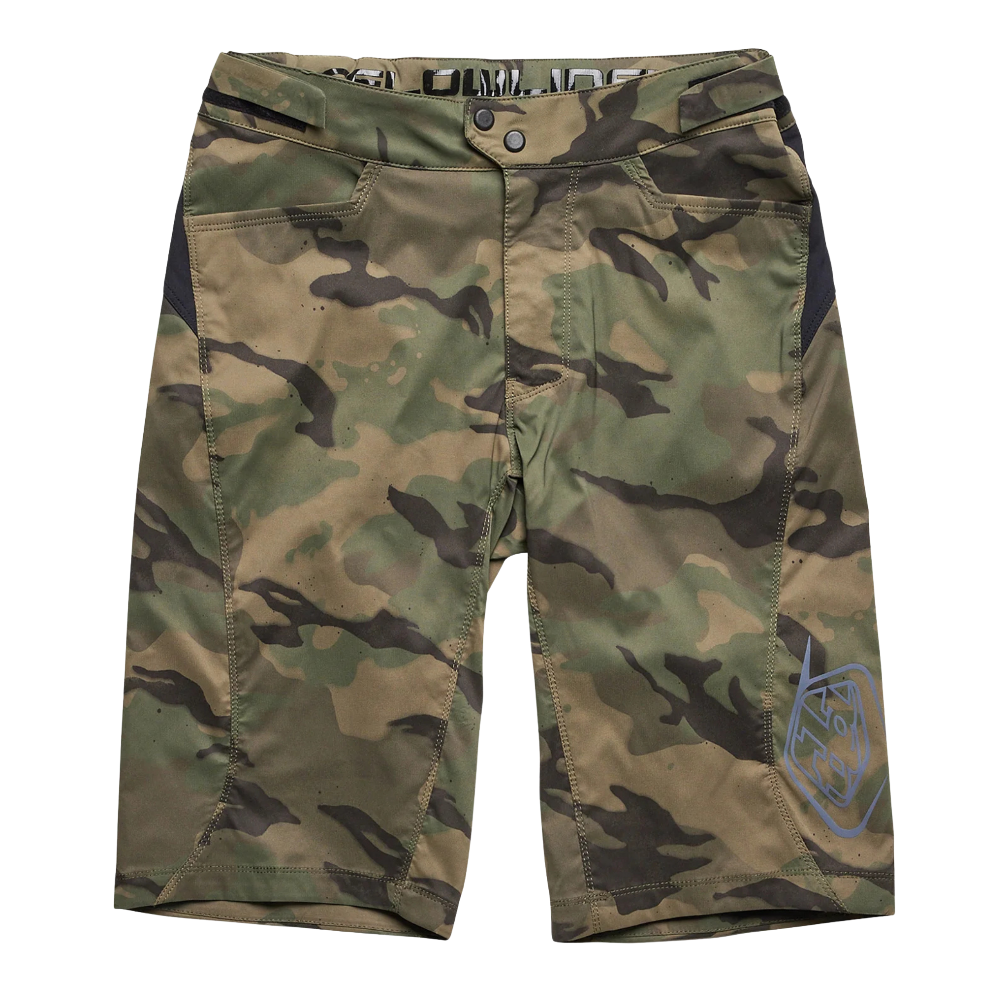 Troy Lee Designs Youth Flowline Short Shell in Spray Camo for Whistler Bike Park mountain biking 