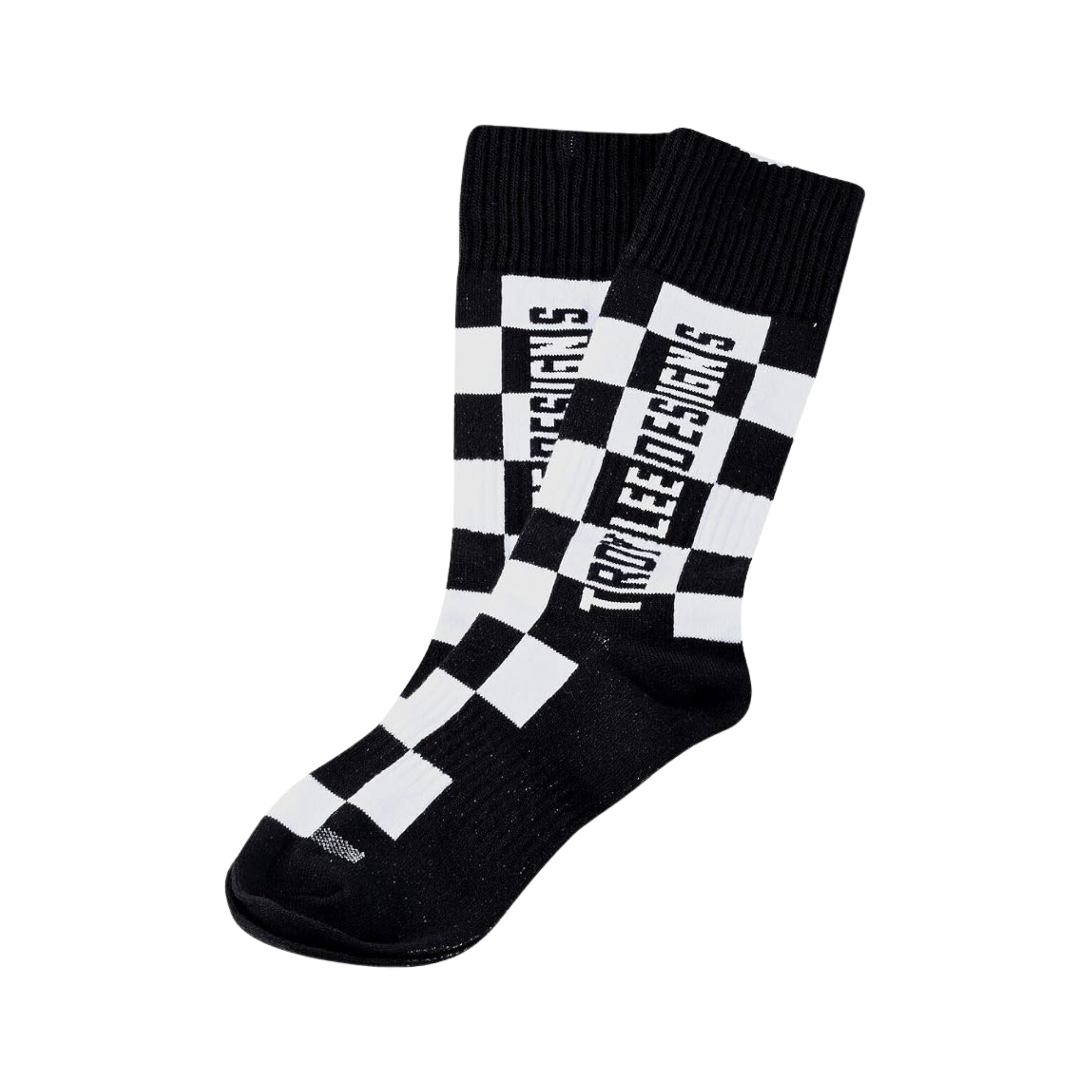 Troy Lee Designs Youth GP MX Thick Socks Checkers Black for youth motocross and off-road riding