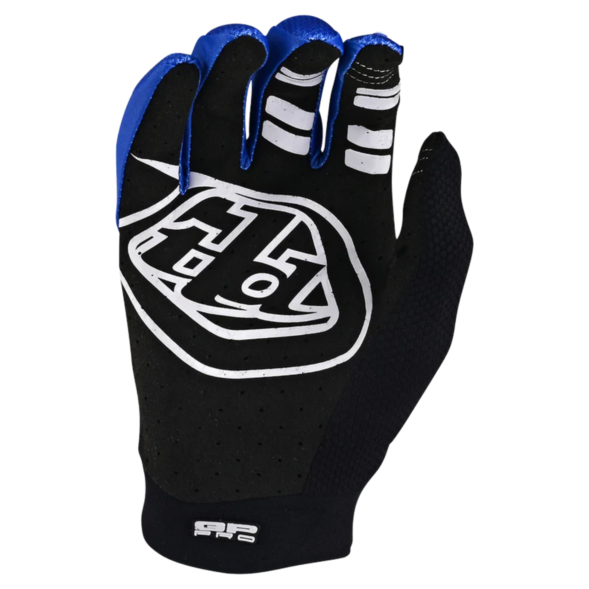 Palm view of Troy Lee Designs Youth GP Pro Gloves Solid Blue showing single-layer construction and laser perforation