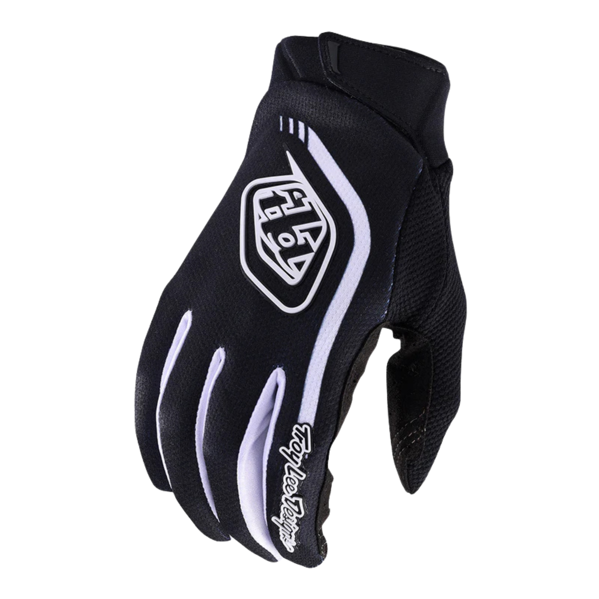 Front view of Troy Lee Designs Youth GP Pro Gloves Solid Black with lightweight performance design