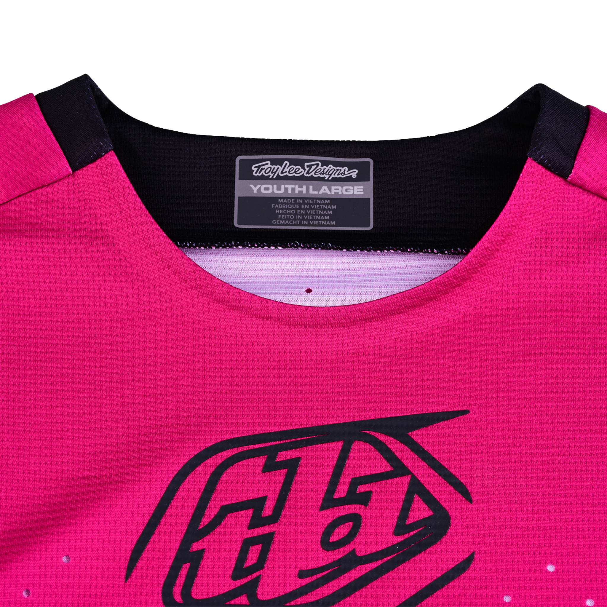 Close-up of Air Mesh panels on the Troy Lee Designs Youth Sprint Jersey in Icon Berry