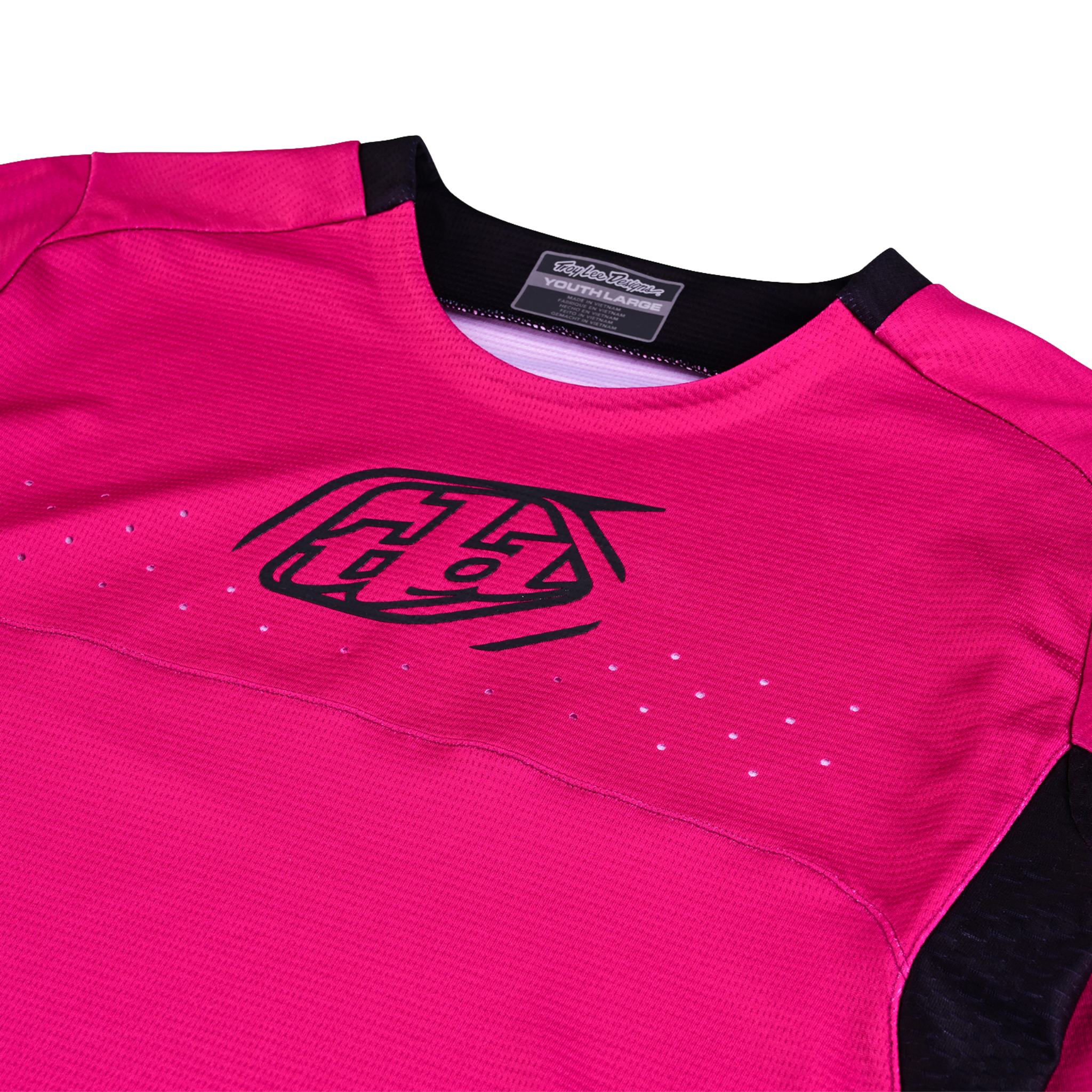 Front view of Troy Lee Designs Youth Sprint Jersey with race-fit construction in Icon Berry