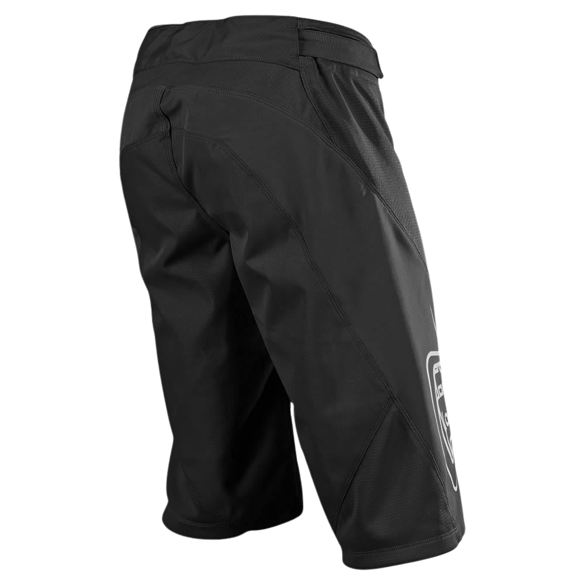 Rear view of Troy Lee Designs Youth Sprint Shorts featuring breathable mesh panels in Mono Black