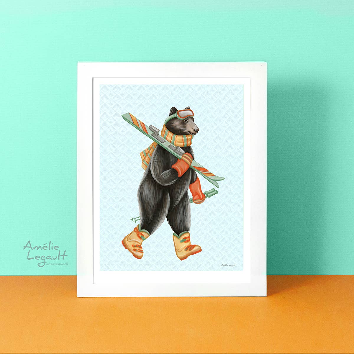 Bear Skiing Greeting Card